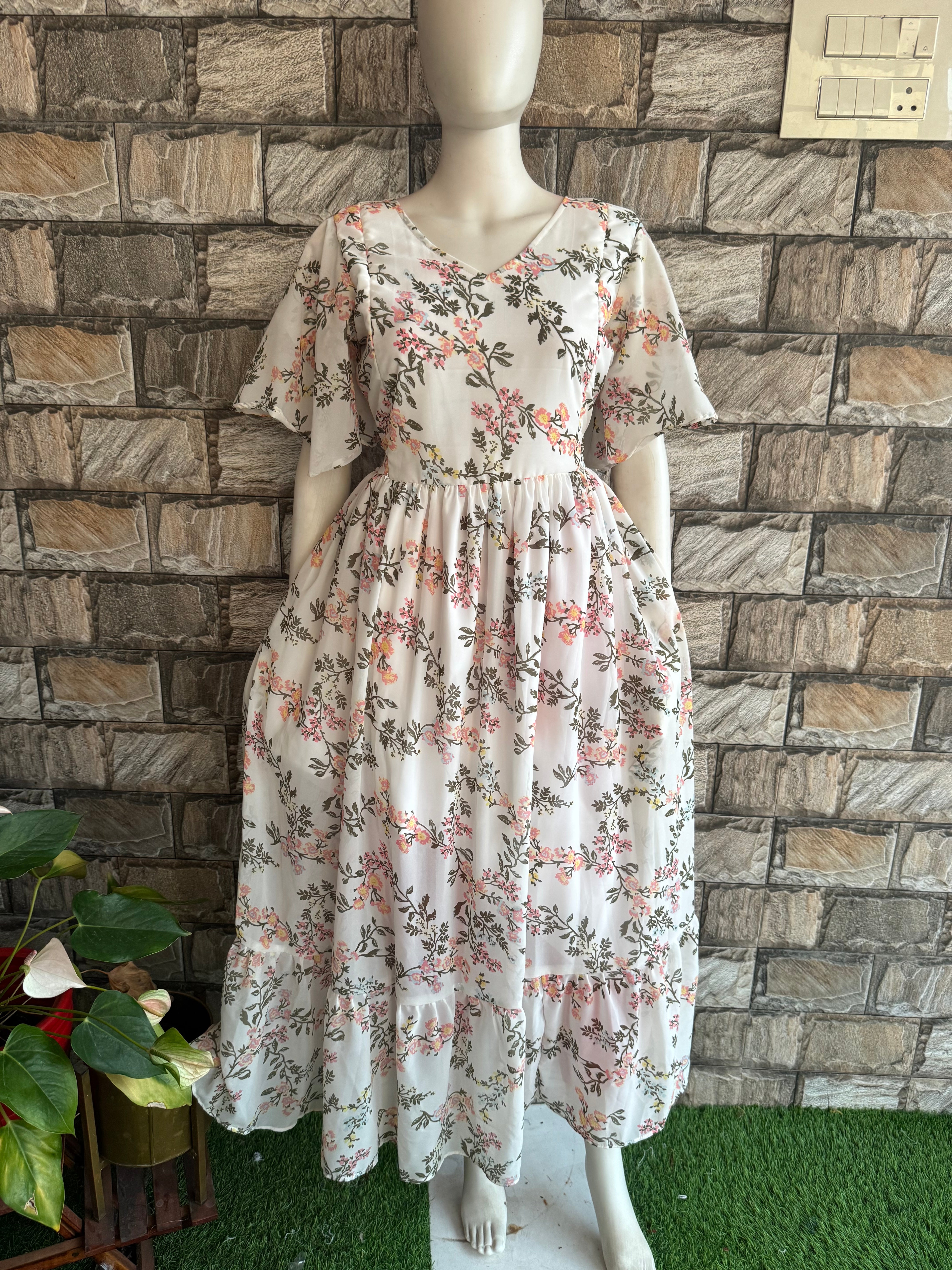 Snow White Georgette maternity maxi