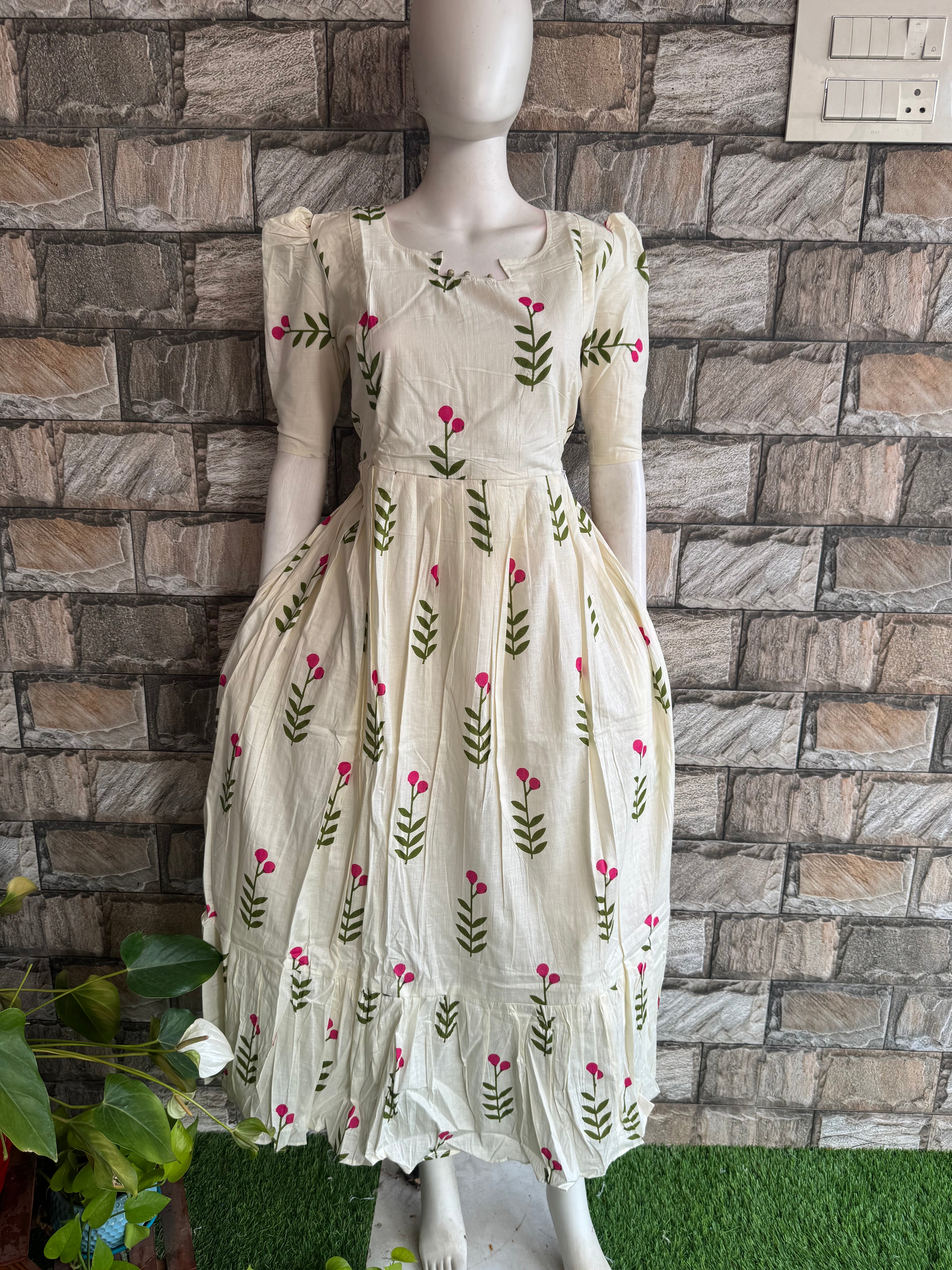Blossom cotton Maternity maxi