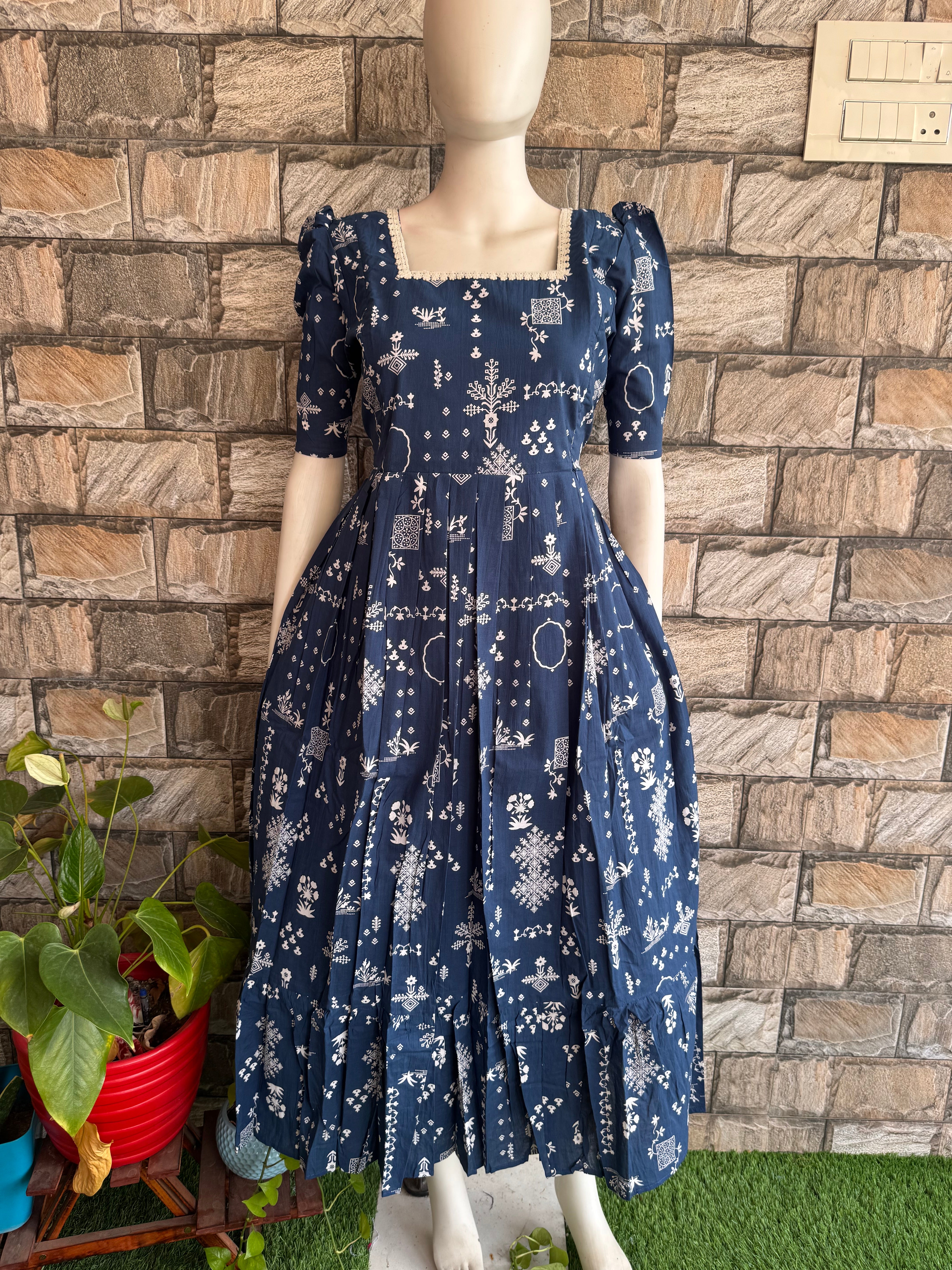 Pure soft cotton Maternity maxi  - Denim