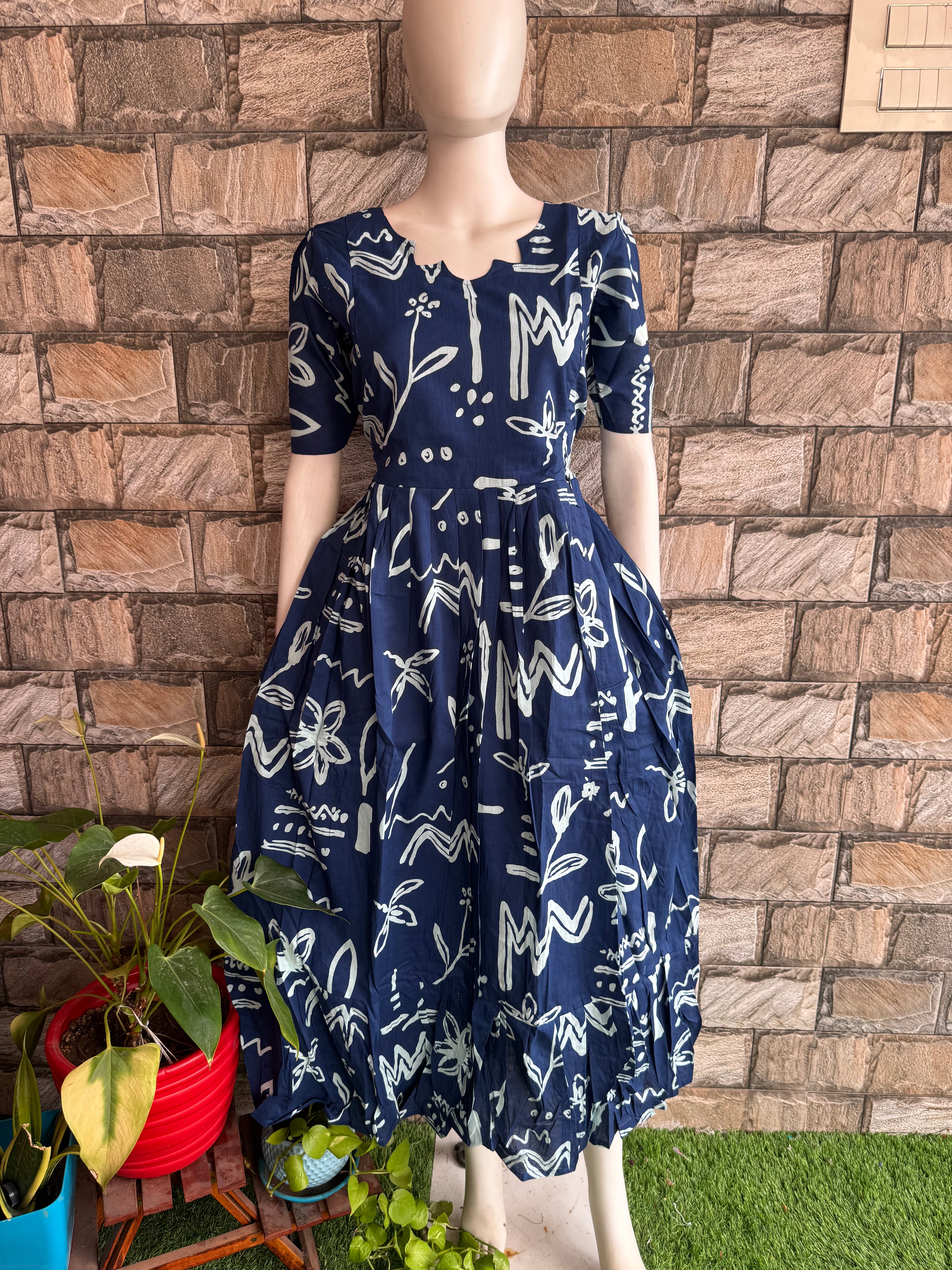 Royal print soft cotton Maternity maxi