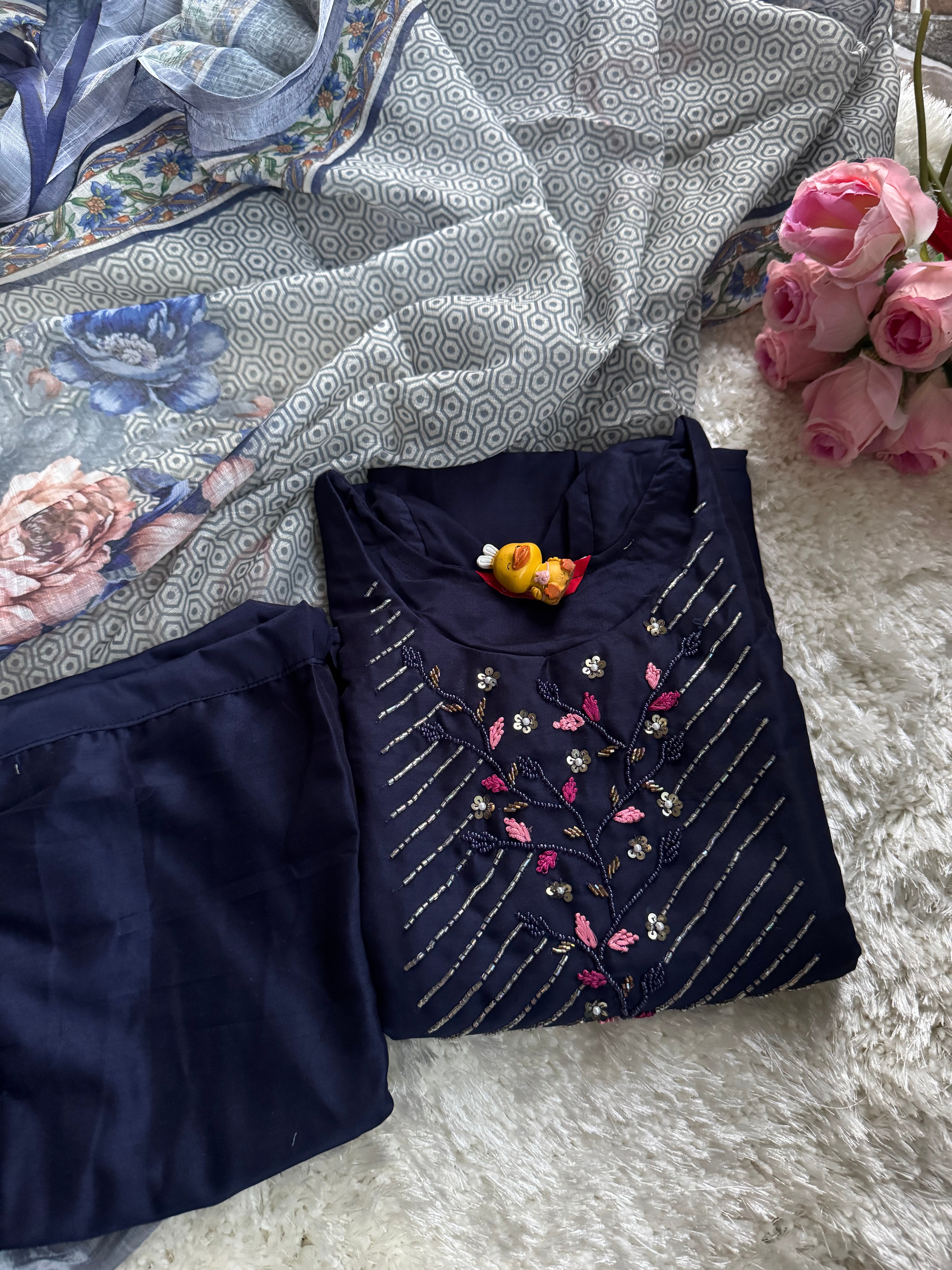 Titanium silk fabric  3 piece Set -Only Feeding