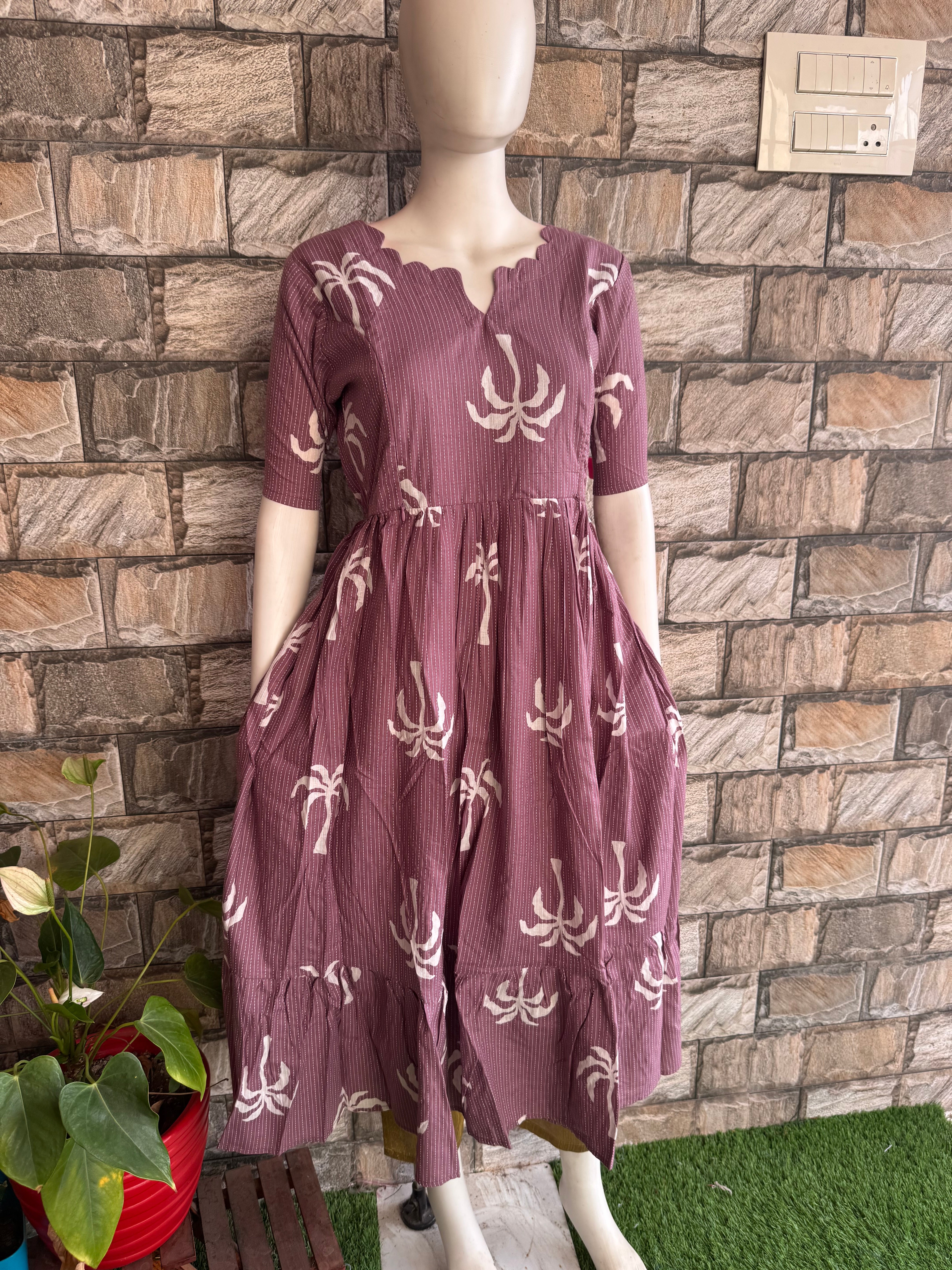 Pale lilac kanta cotton maternity maxi Tree
