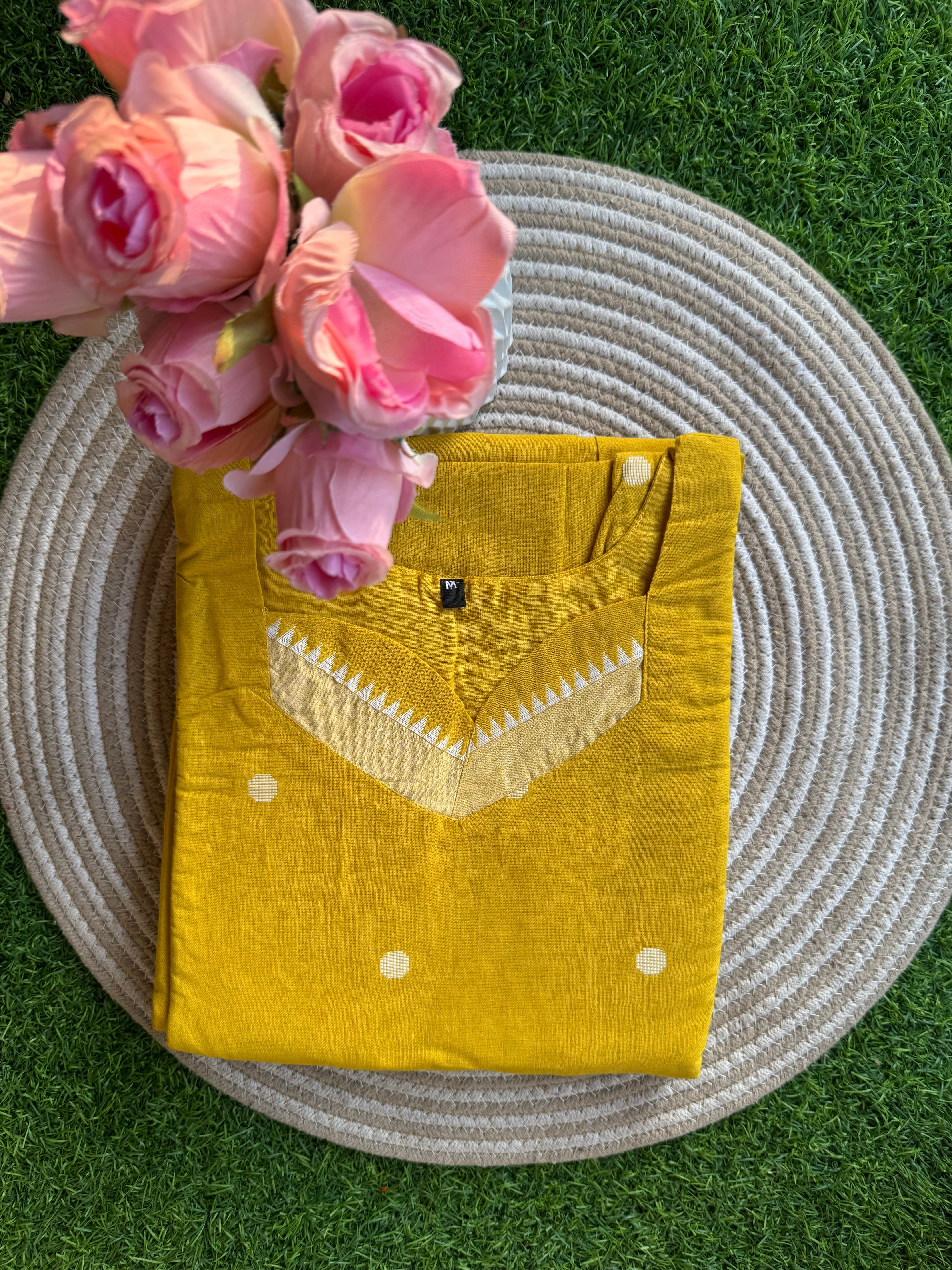 Maternity maxi Handloom cotton Best price Mango yellow