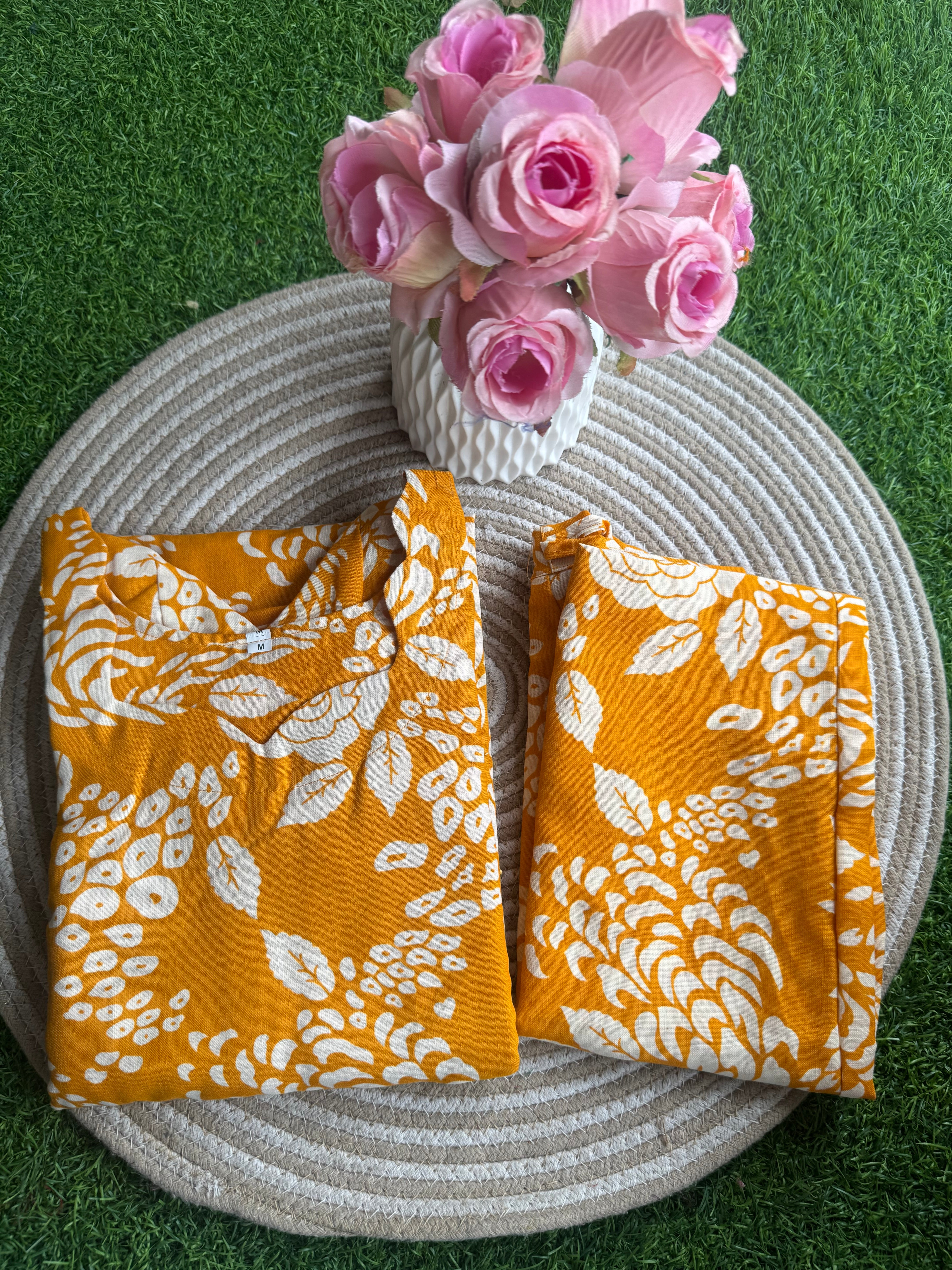 Lemon yellow co ord Set Top +Pant