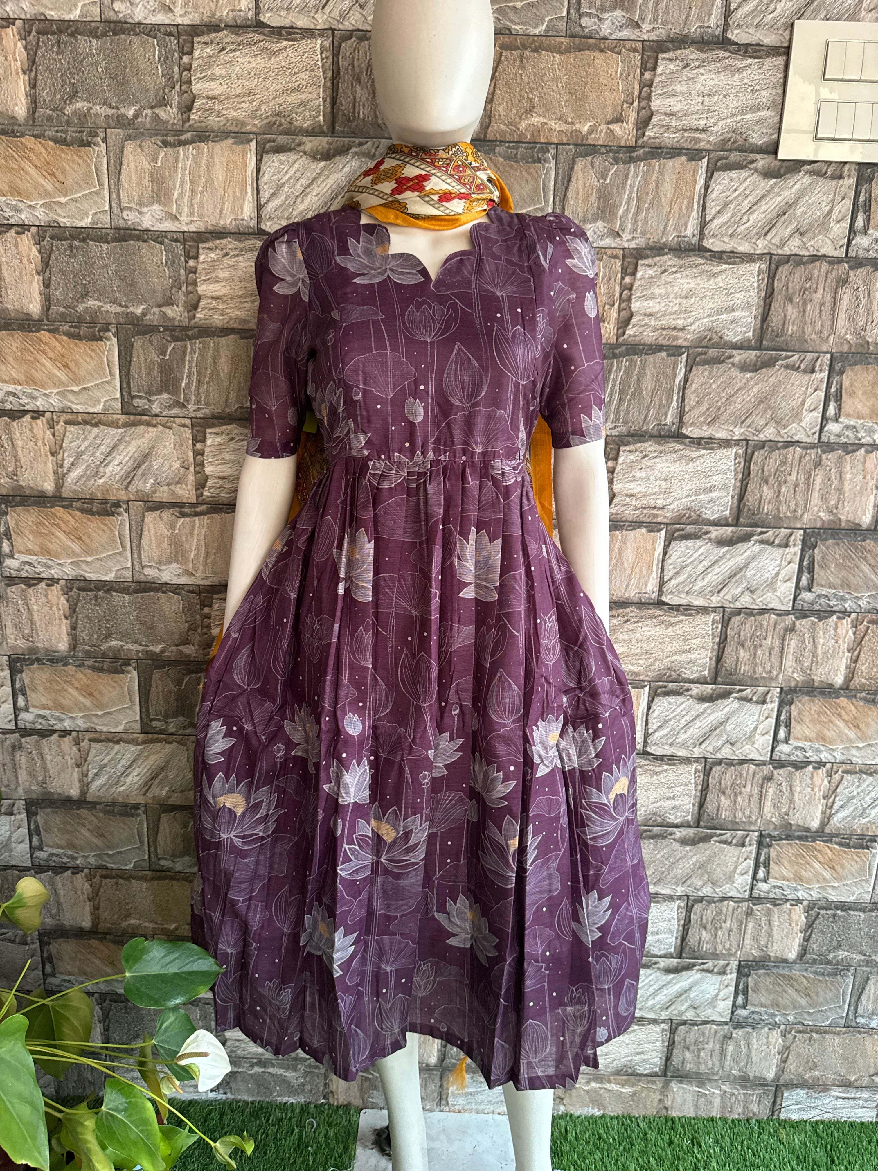 Linen Soft Cotton Maternity maxi Dark wine
