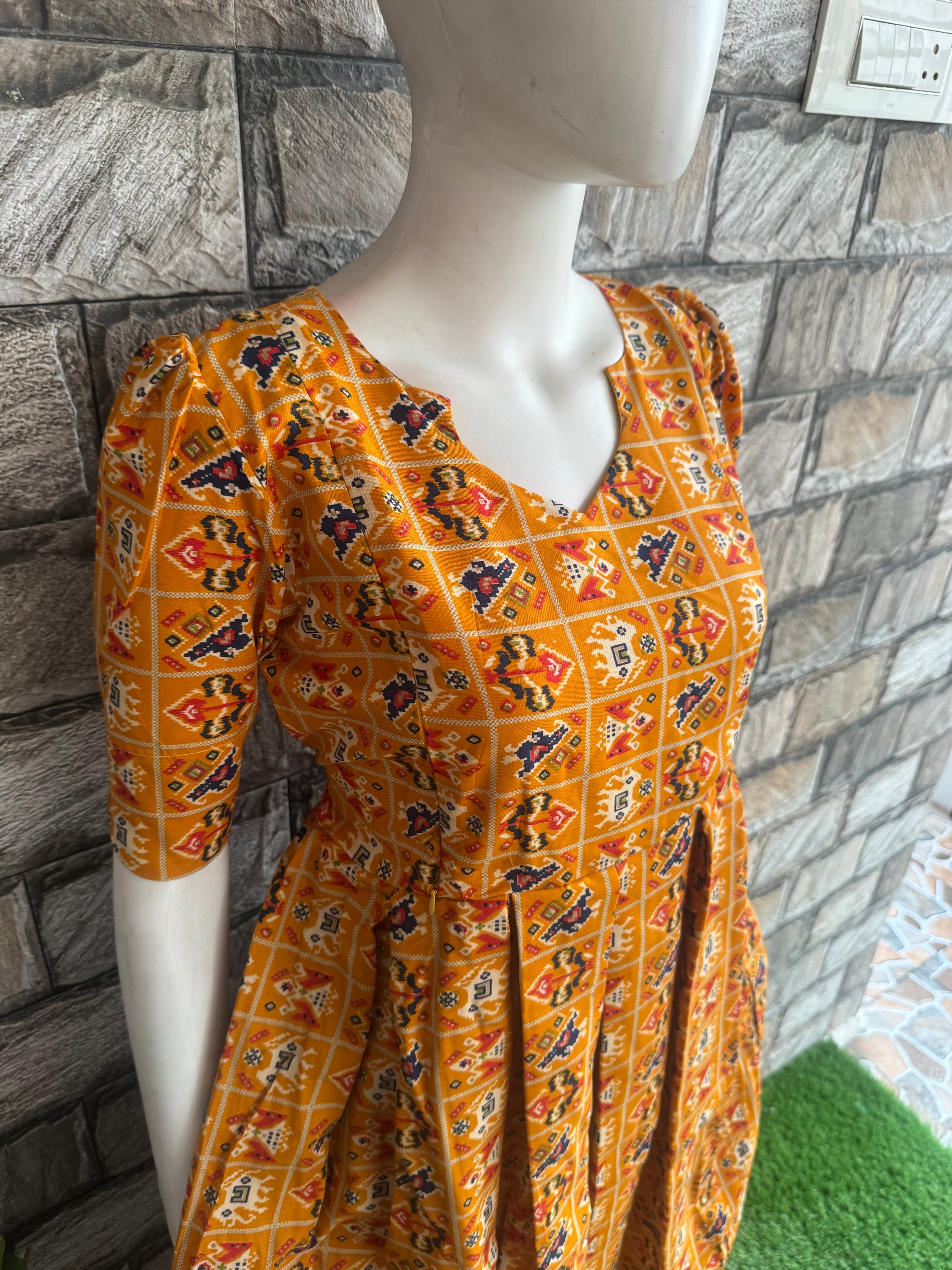 Yellow cotton Ajrak