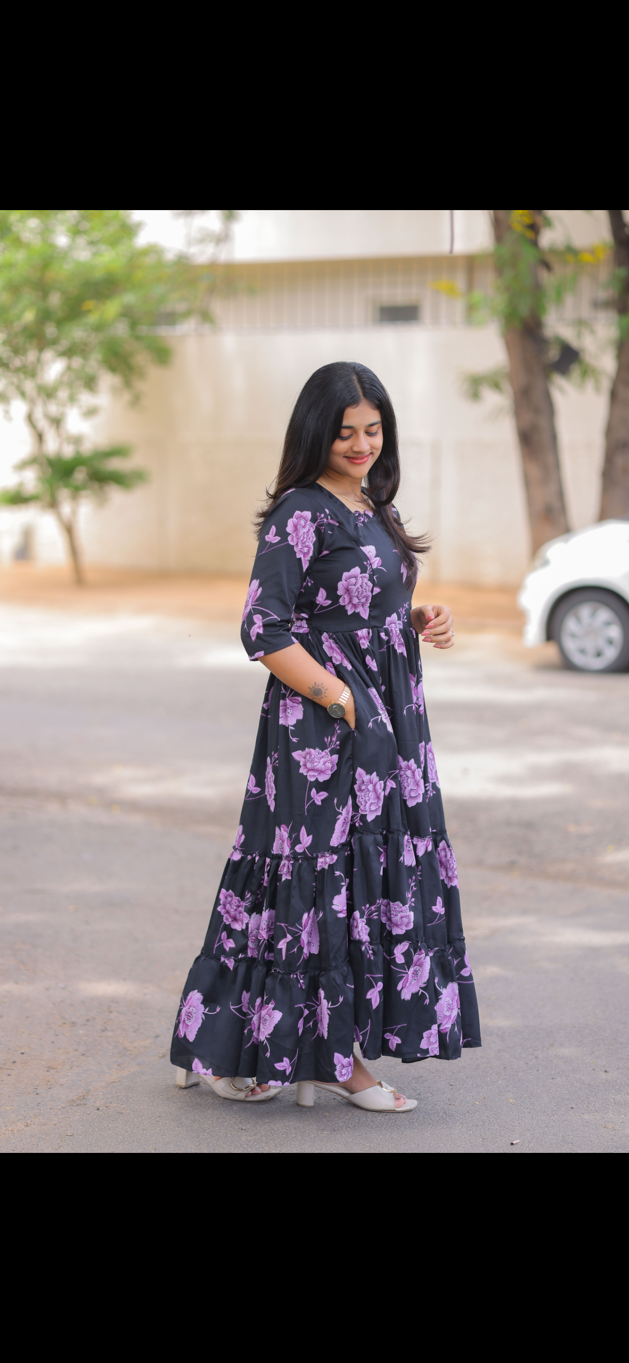 Delta Crepe Maternity maxi Blacky