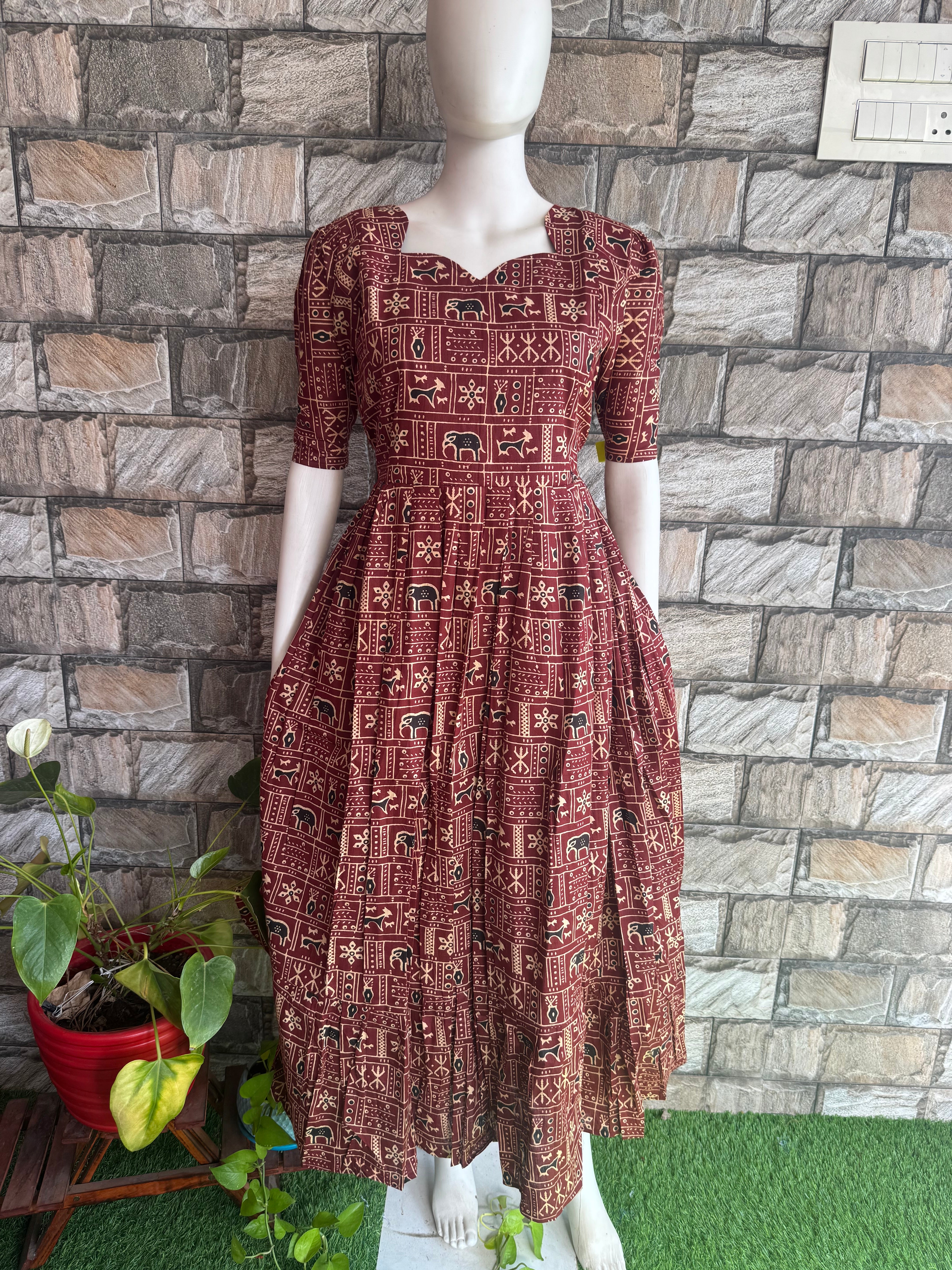 Tribal print  soft cotton Maternity maxi