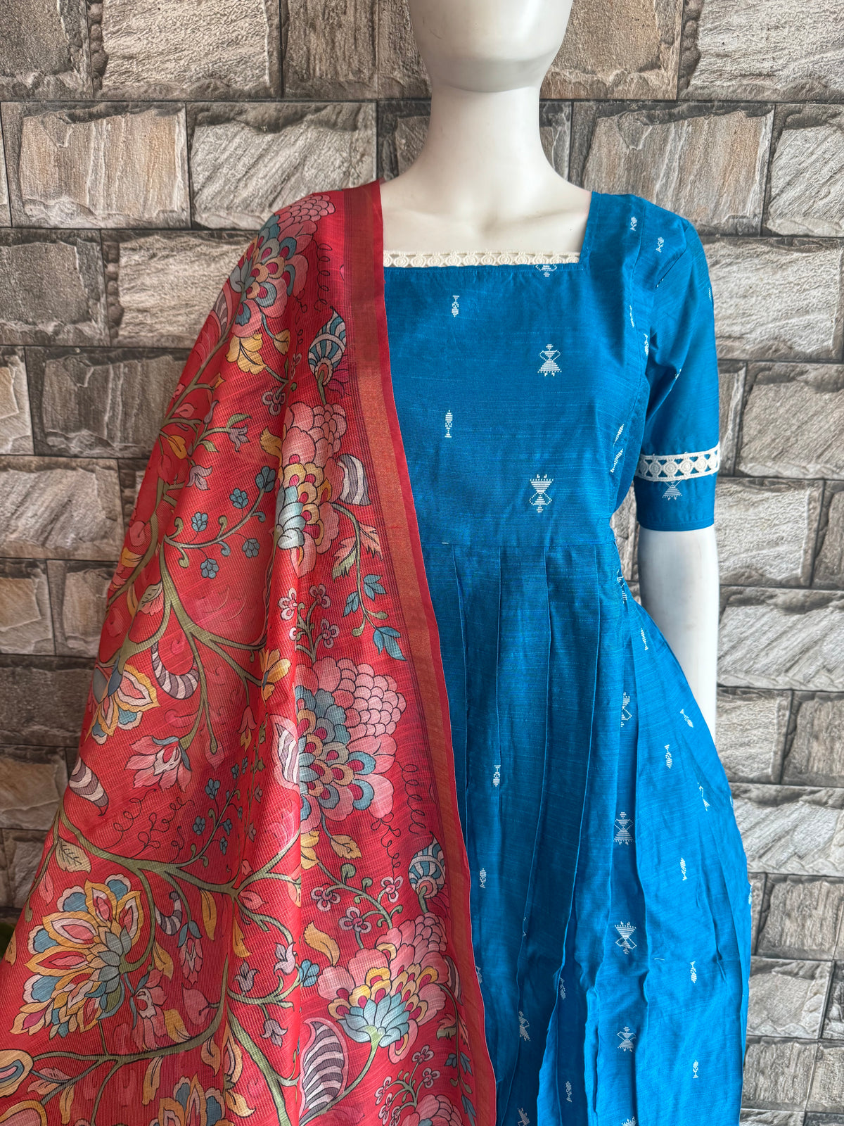 Diwali series Maternity raw silk maxi- with Dupatta