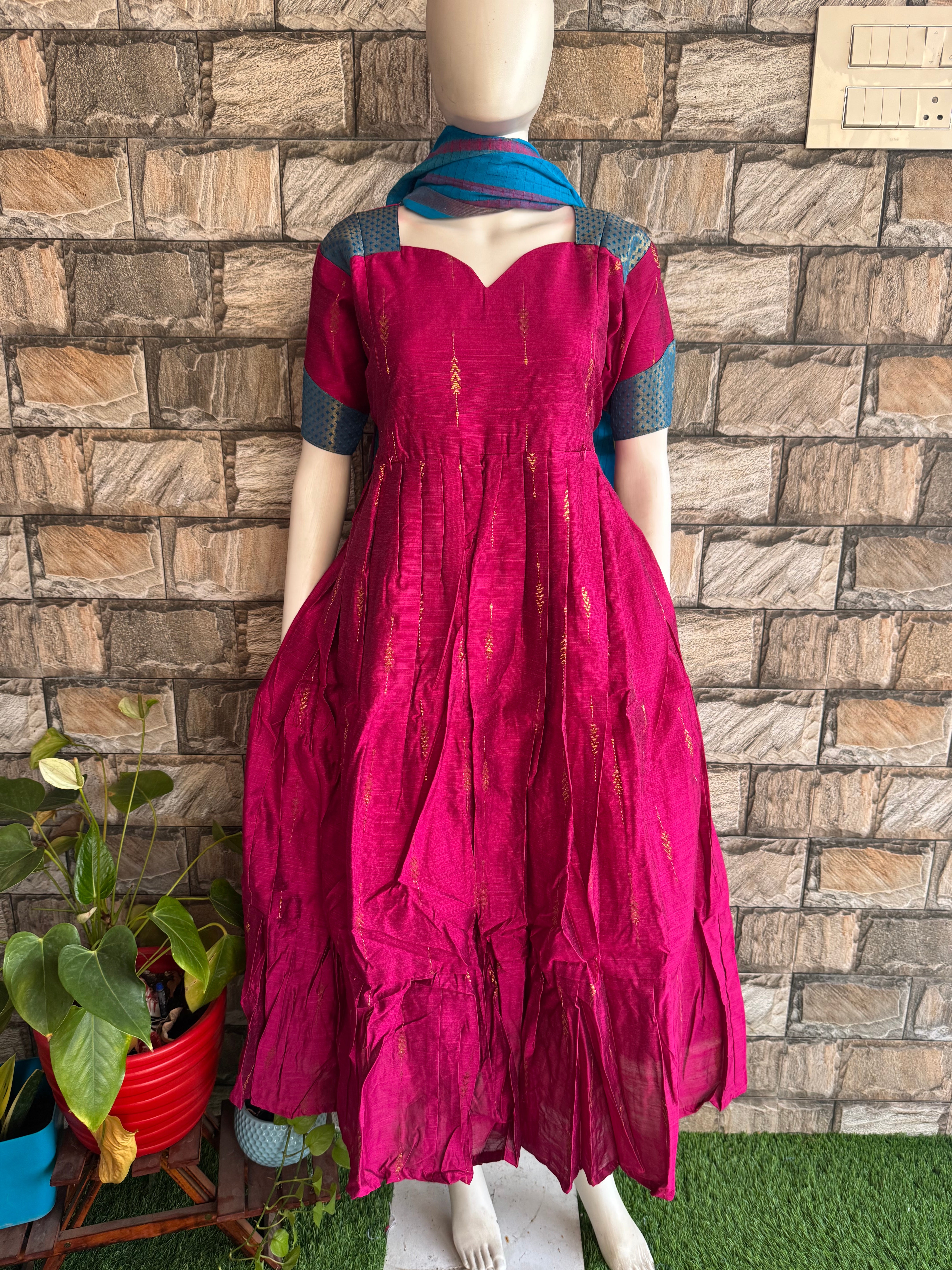 Festive wear Maternity raw silk maxi Chindrella