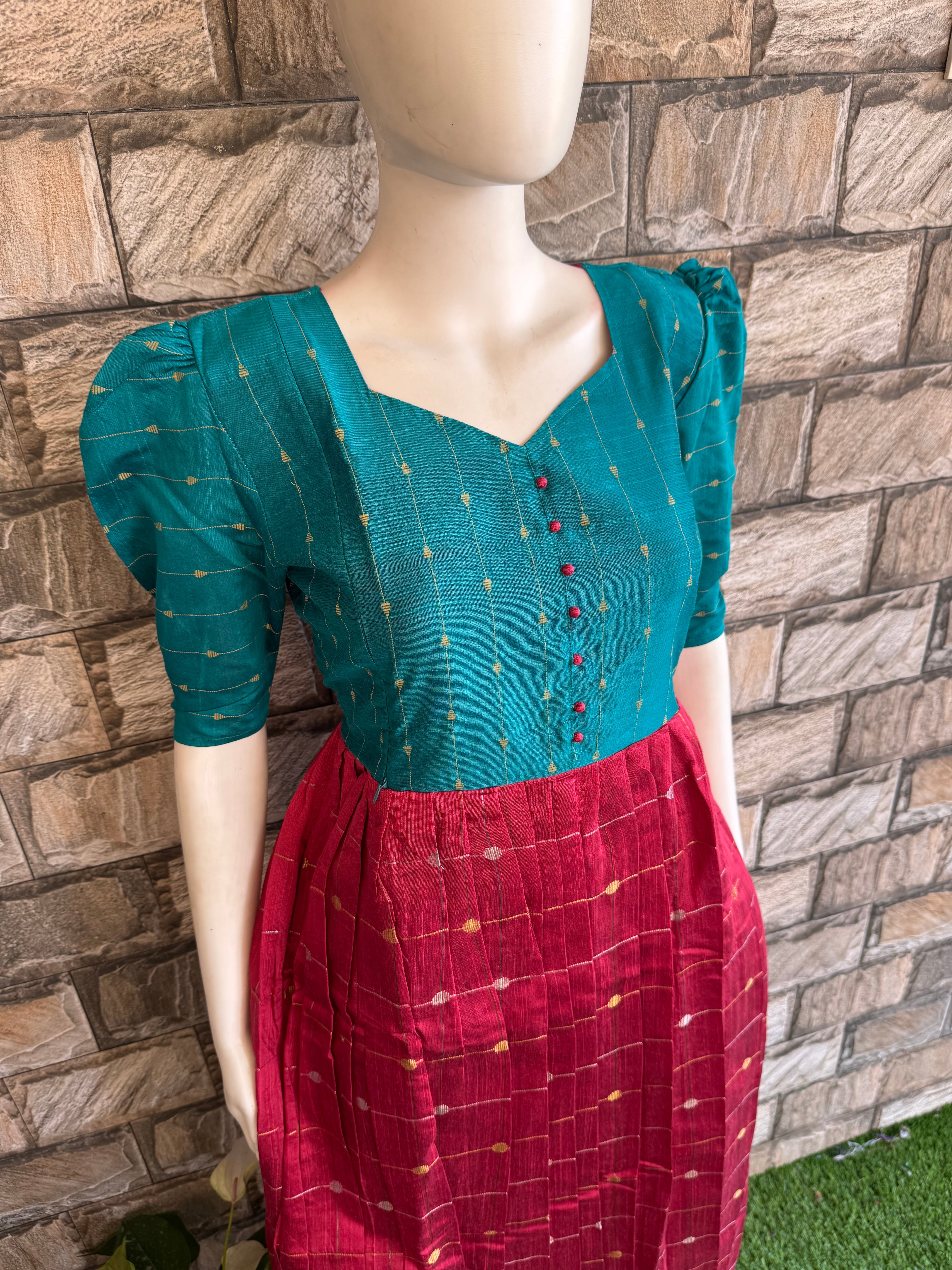 Raw silk Maternity Maxi