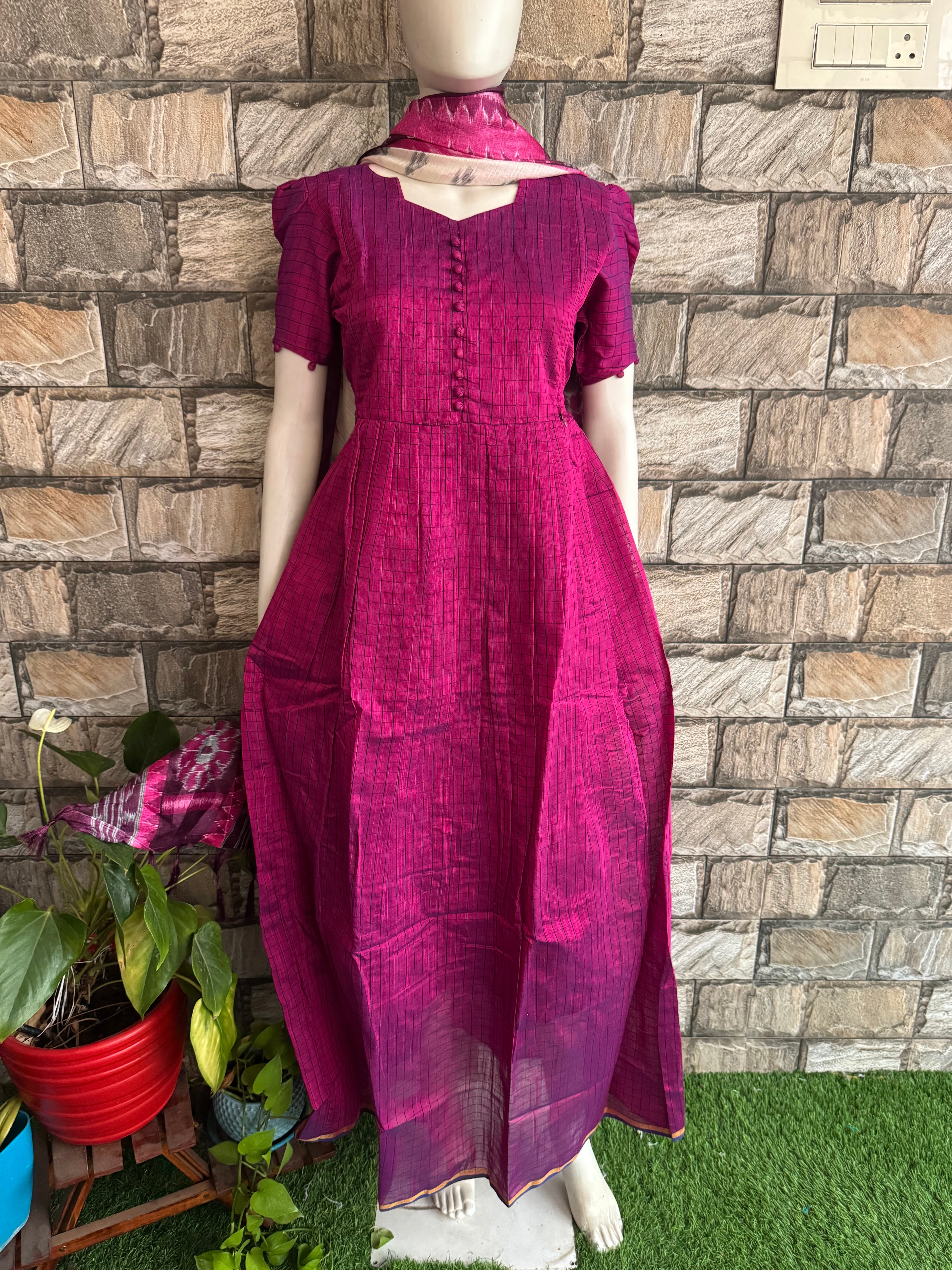 Slub silk  cotton Maternity maxi