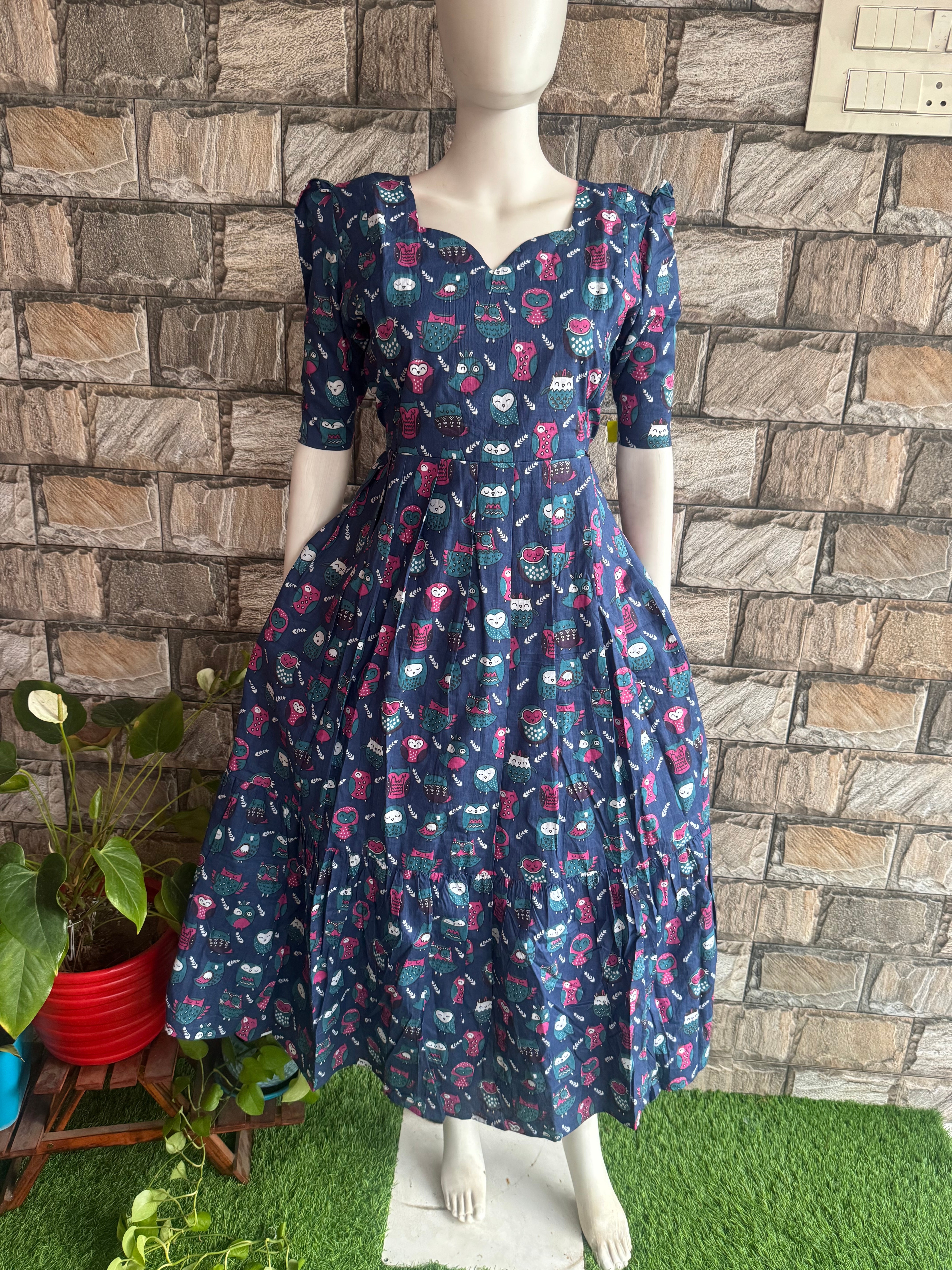 Budget  soft cotton Maternity maxi Navy