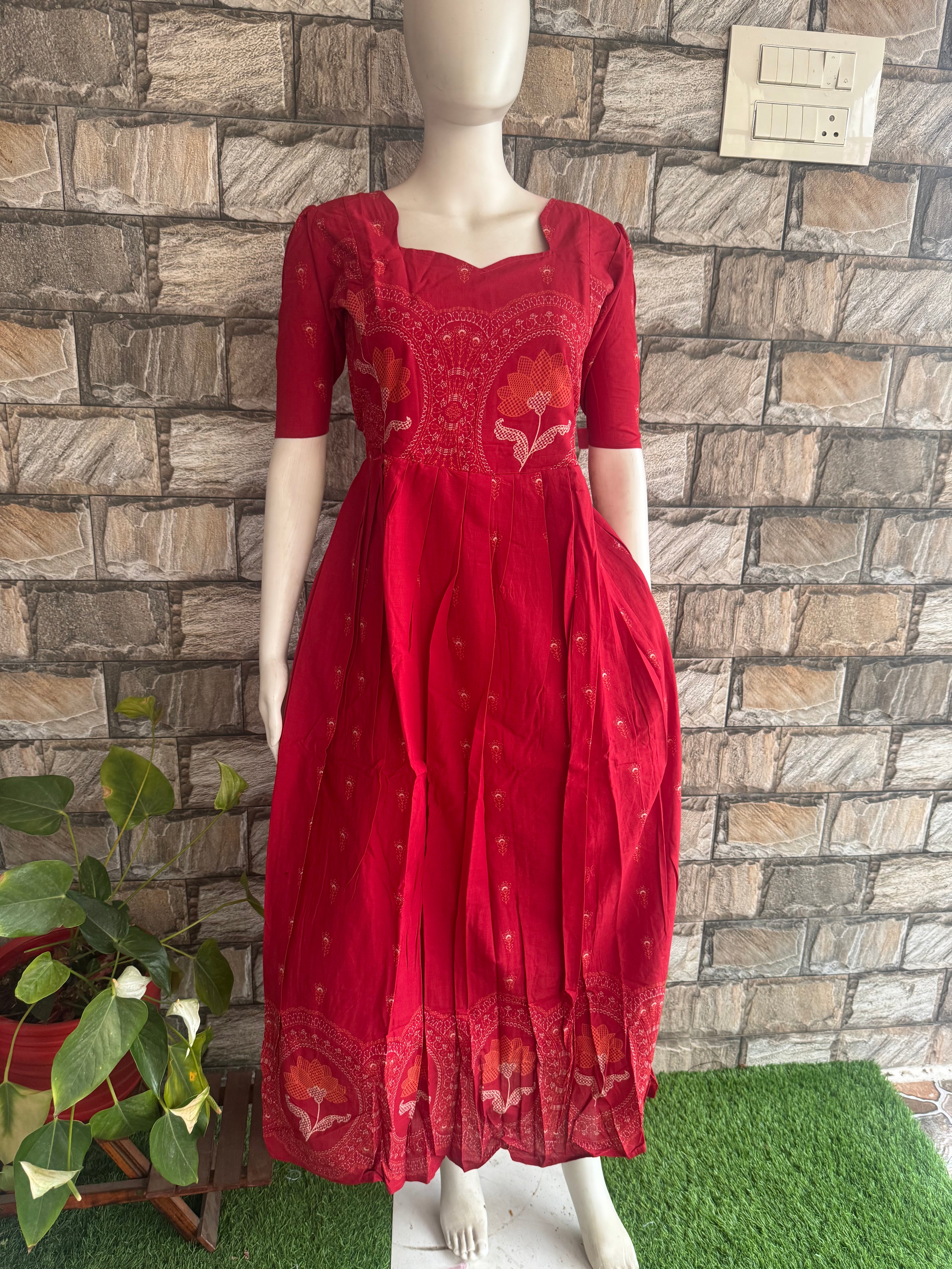 Soft cotton Maternity maxi - Kumkum