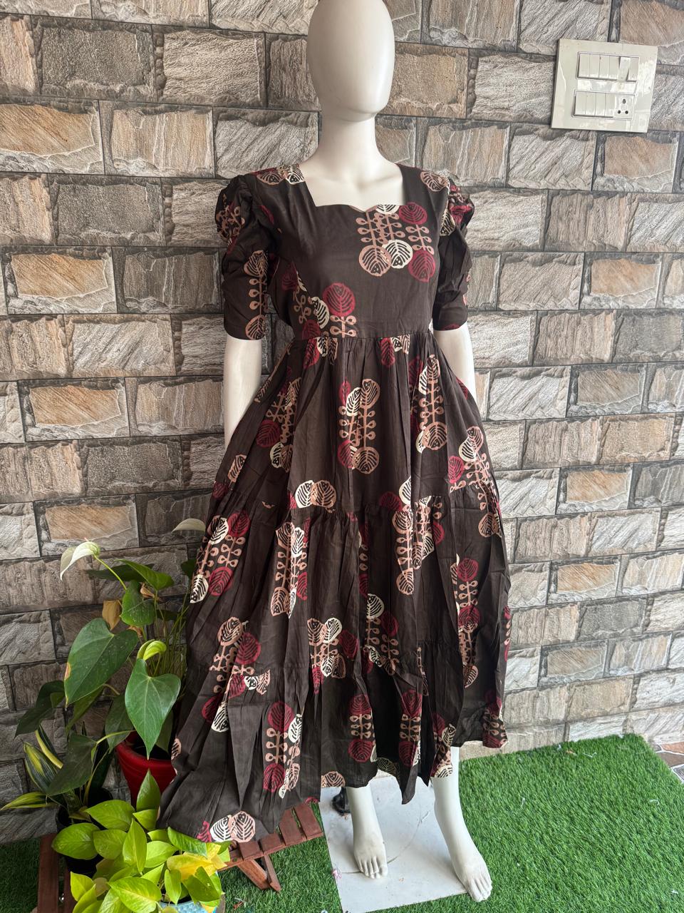 coffee brown cotton maxi