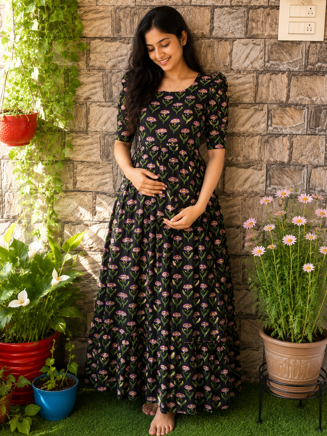 Soft cotton Maternity maxi - Vihana
