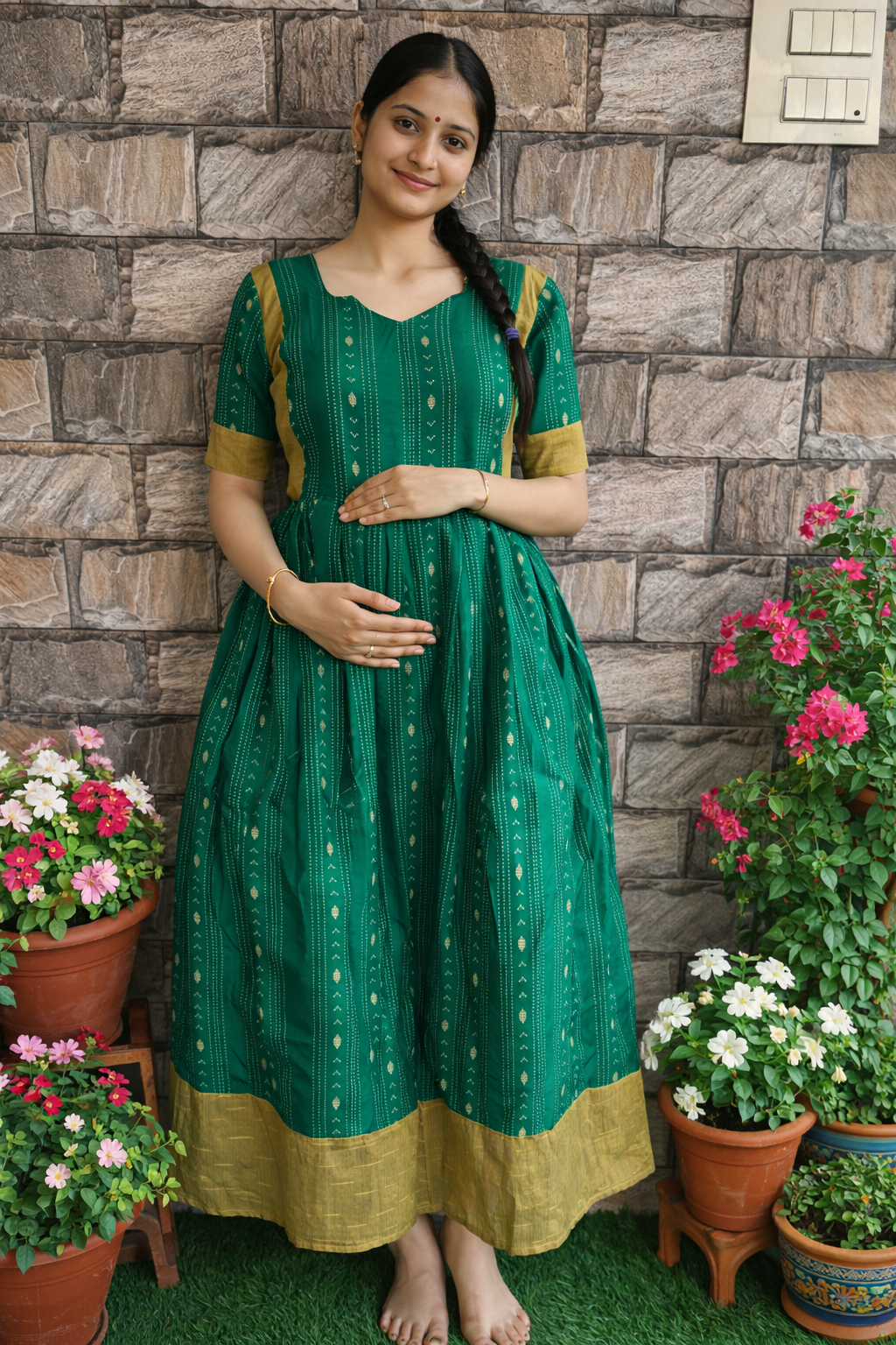 Festive raw silk Maternity maxi #sale