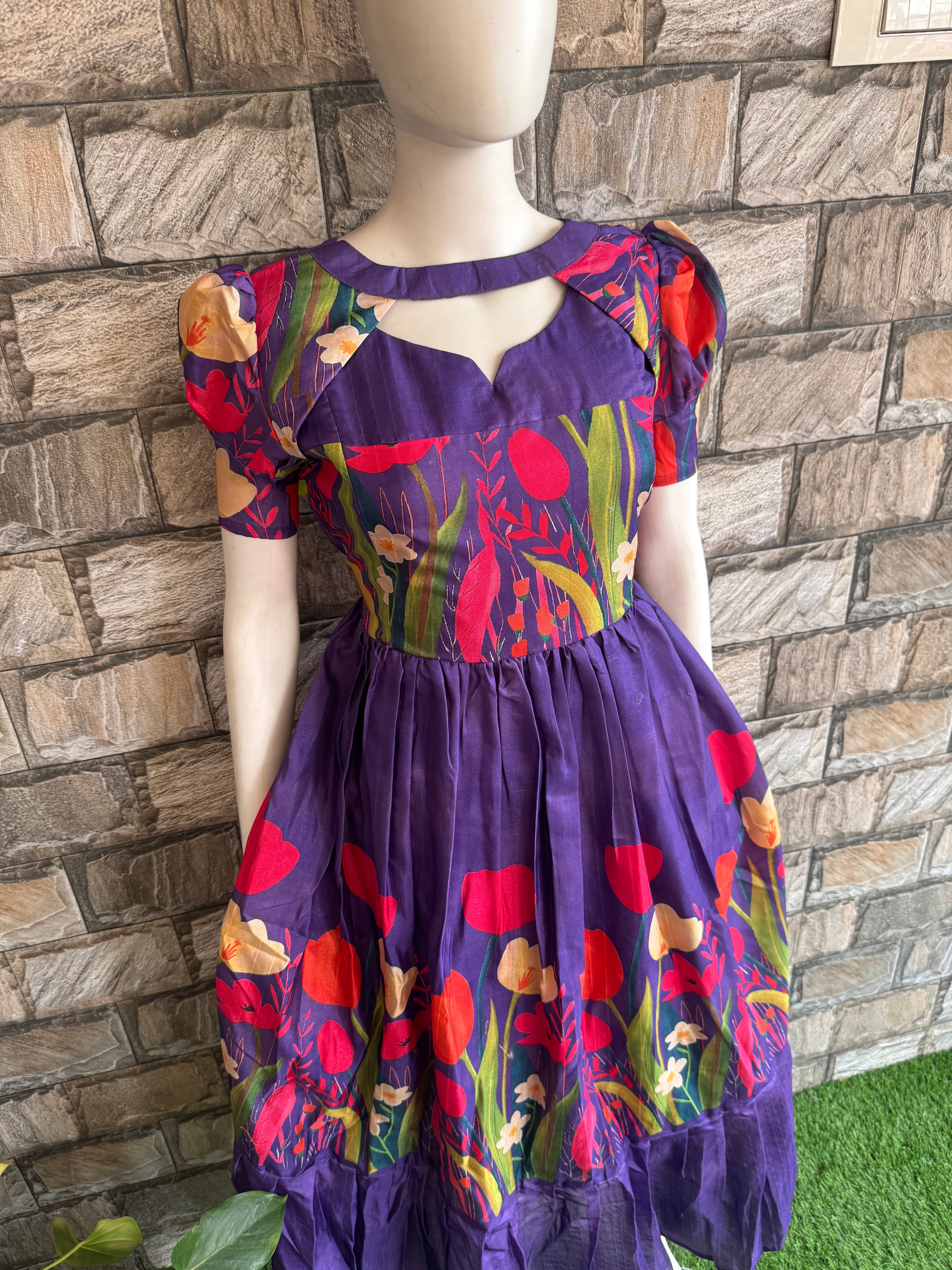 Chanderi Fabric Maternity maxi