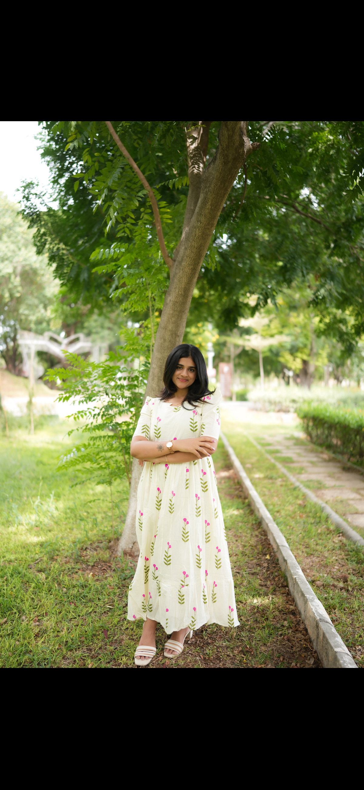 Blossom cotton Maternity maxi