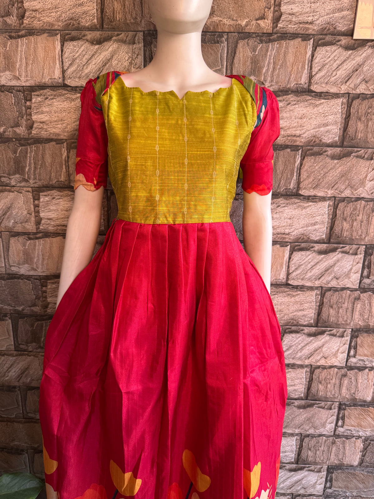 Chanderi Festive Maternity maxi