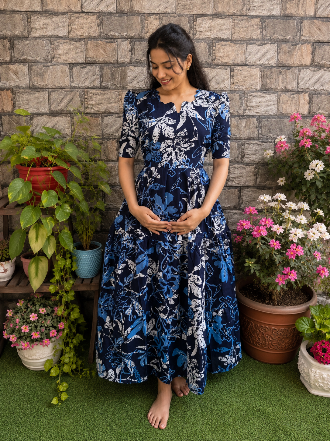 Delta Maternity Feeding maxi  Navy blue