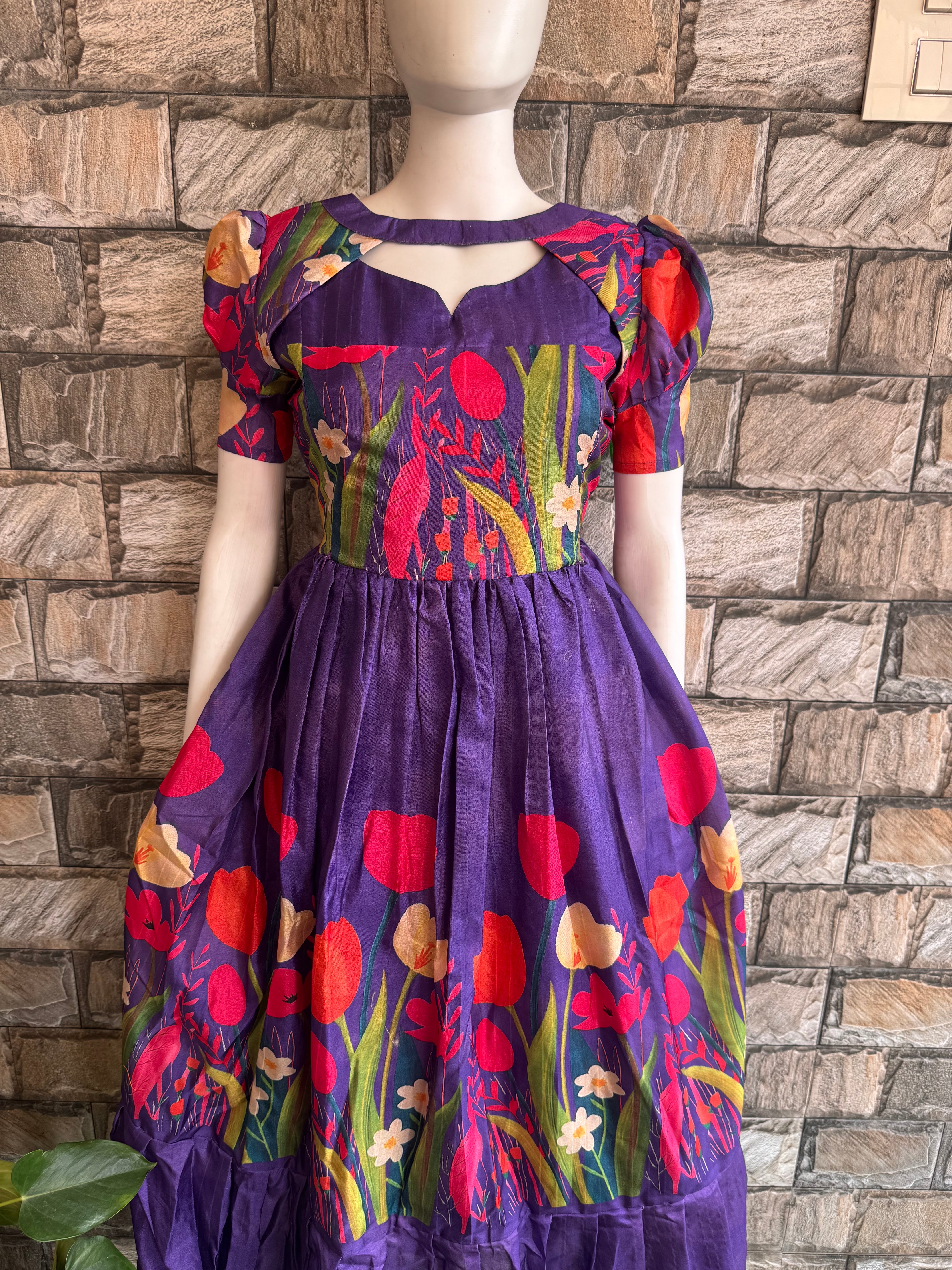 Chanderi Fabric Maternity maxi