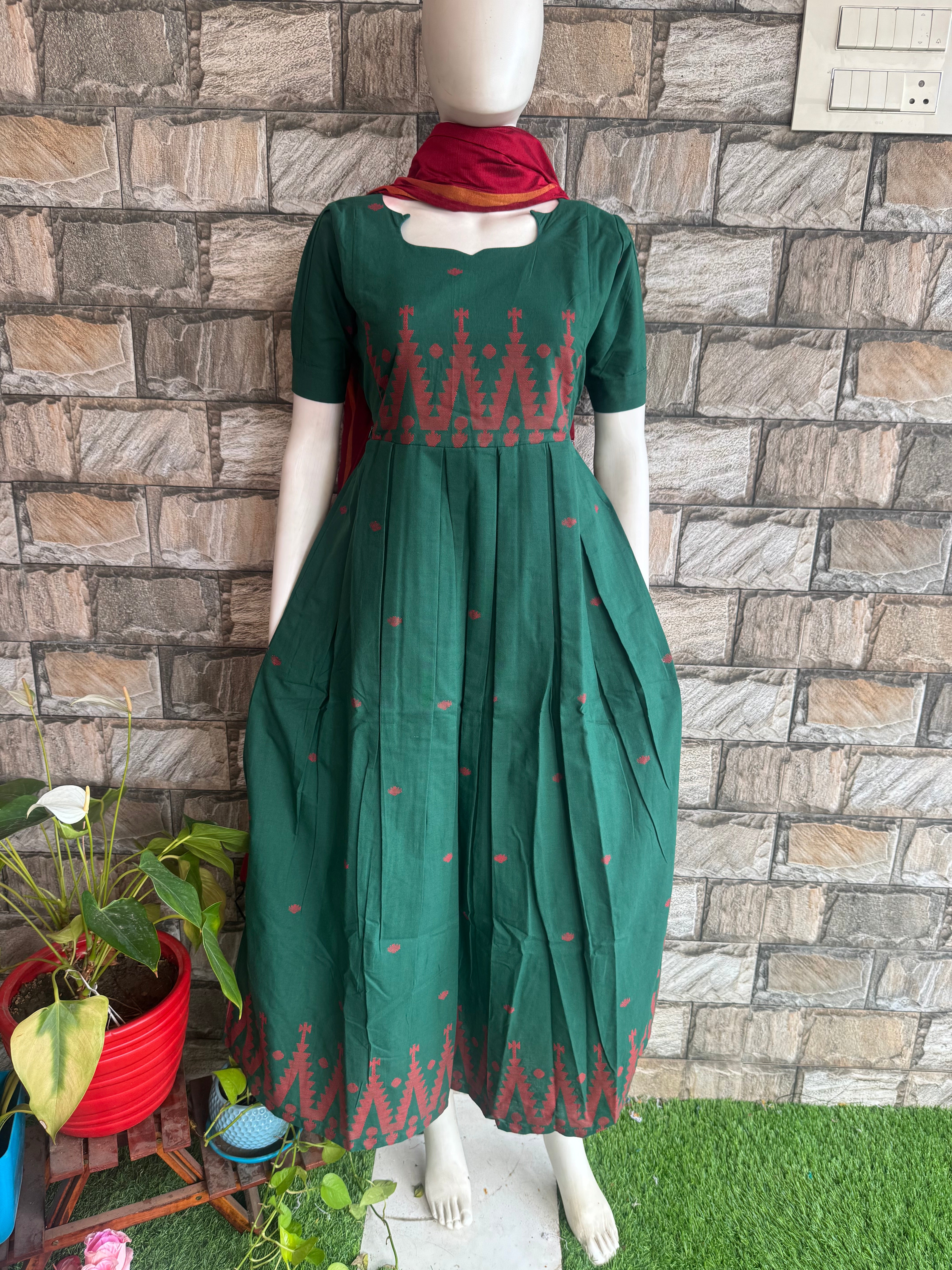 Handloom Cotton Maternity maxi Jhamdhani