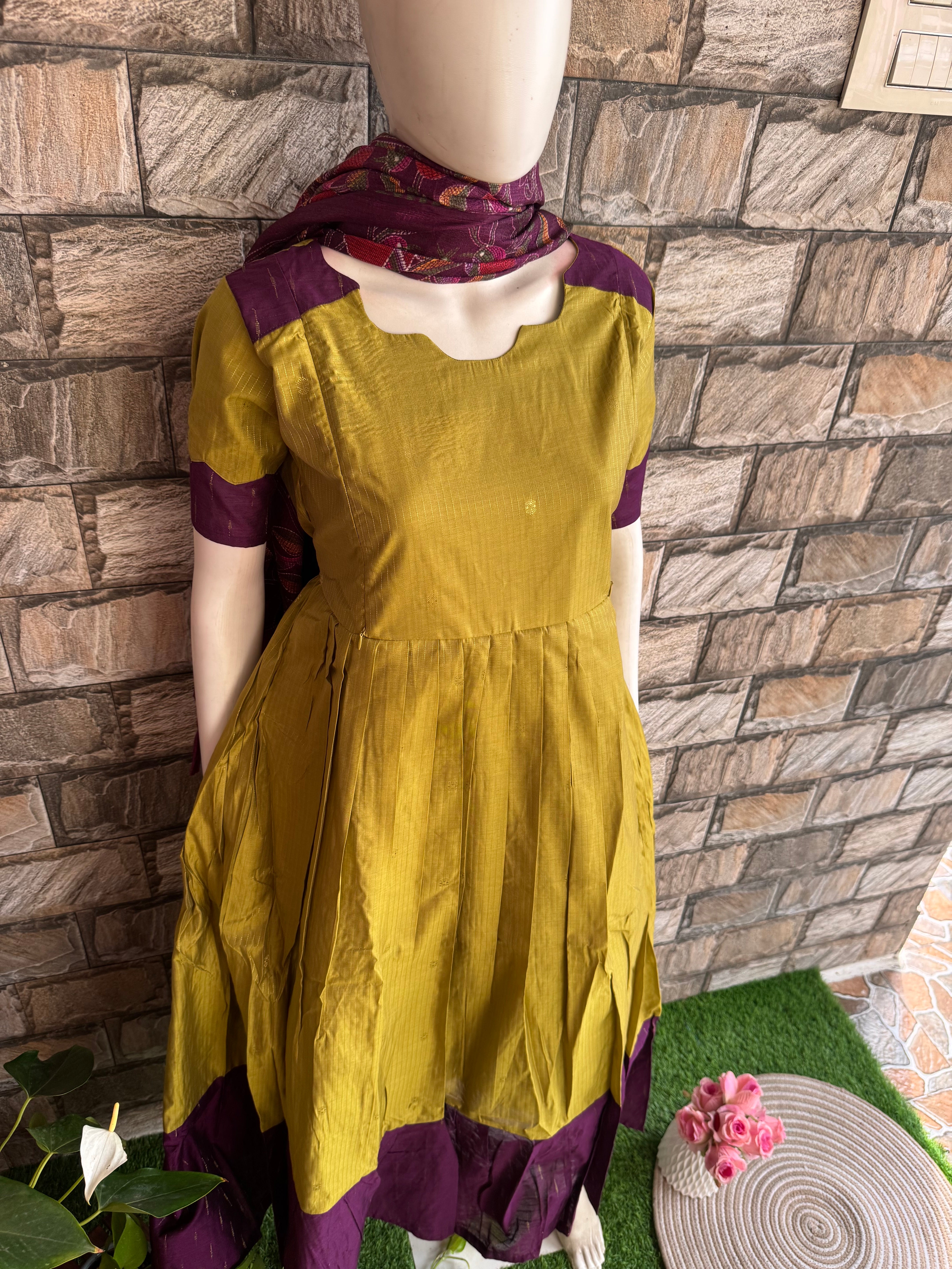 Festive wear Maternity raw silk maxi Unique Shade