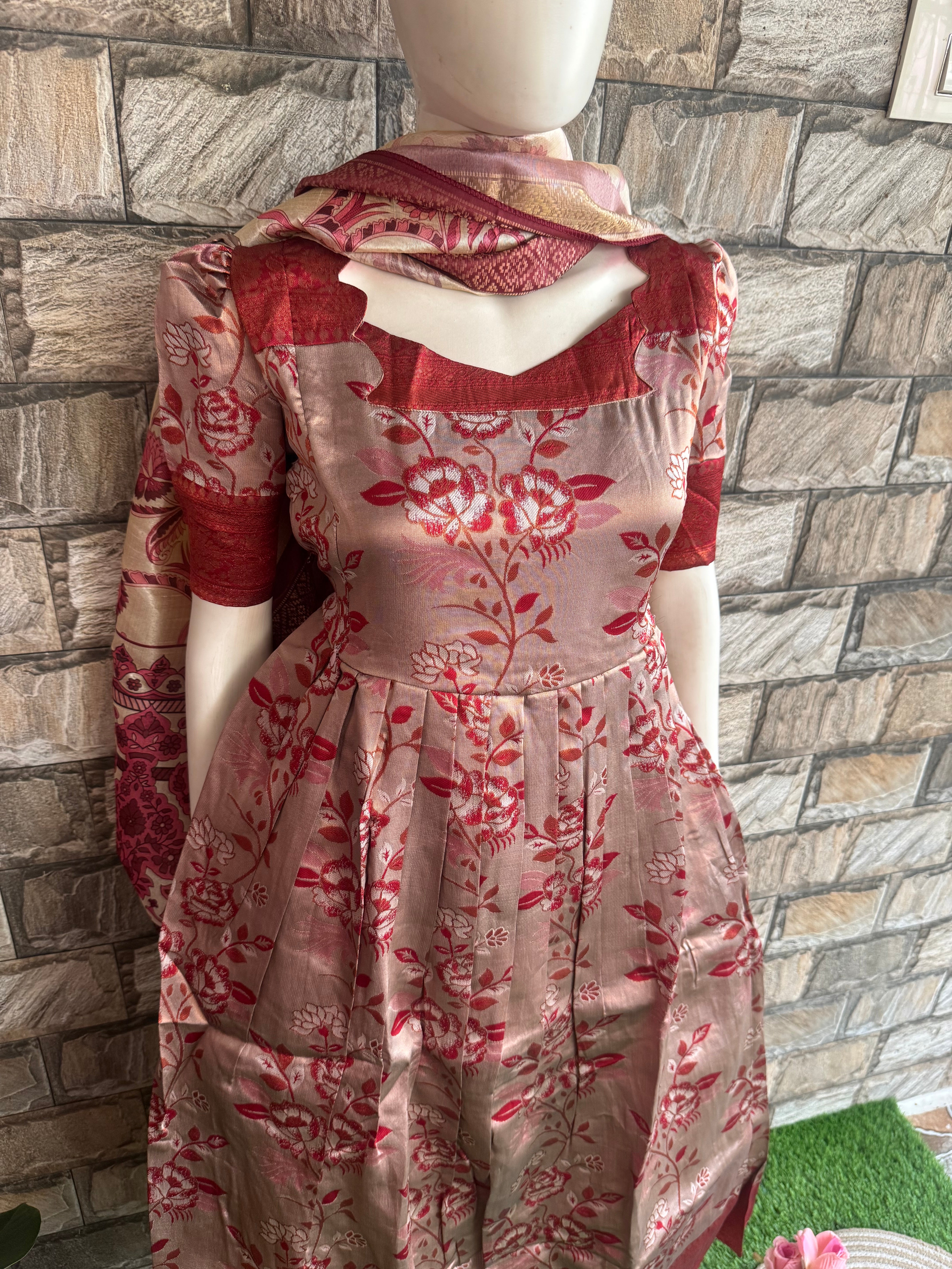 Festive wear Maternity Banarasi silk maxi
