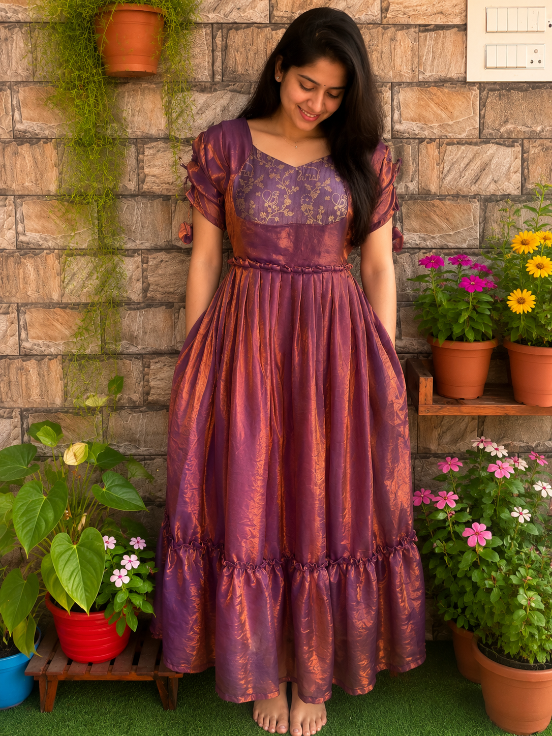 Jimmicho shining Georgette Maternity Feeding maxi