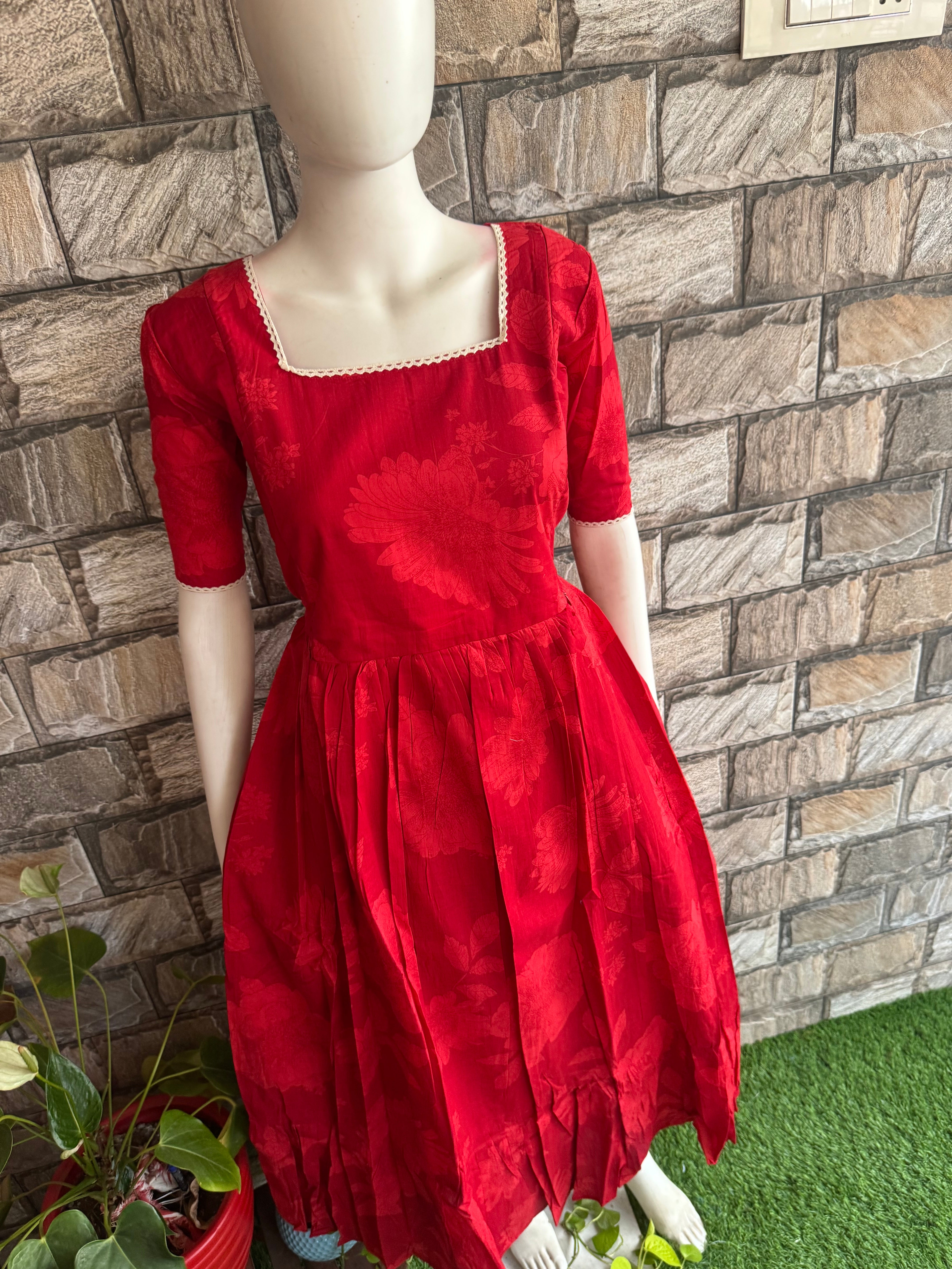 Soft cotton Maternity maxi - Red Blossom