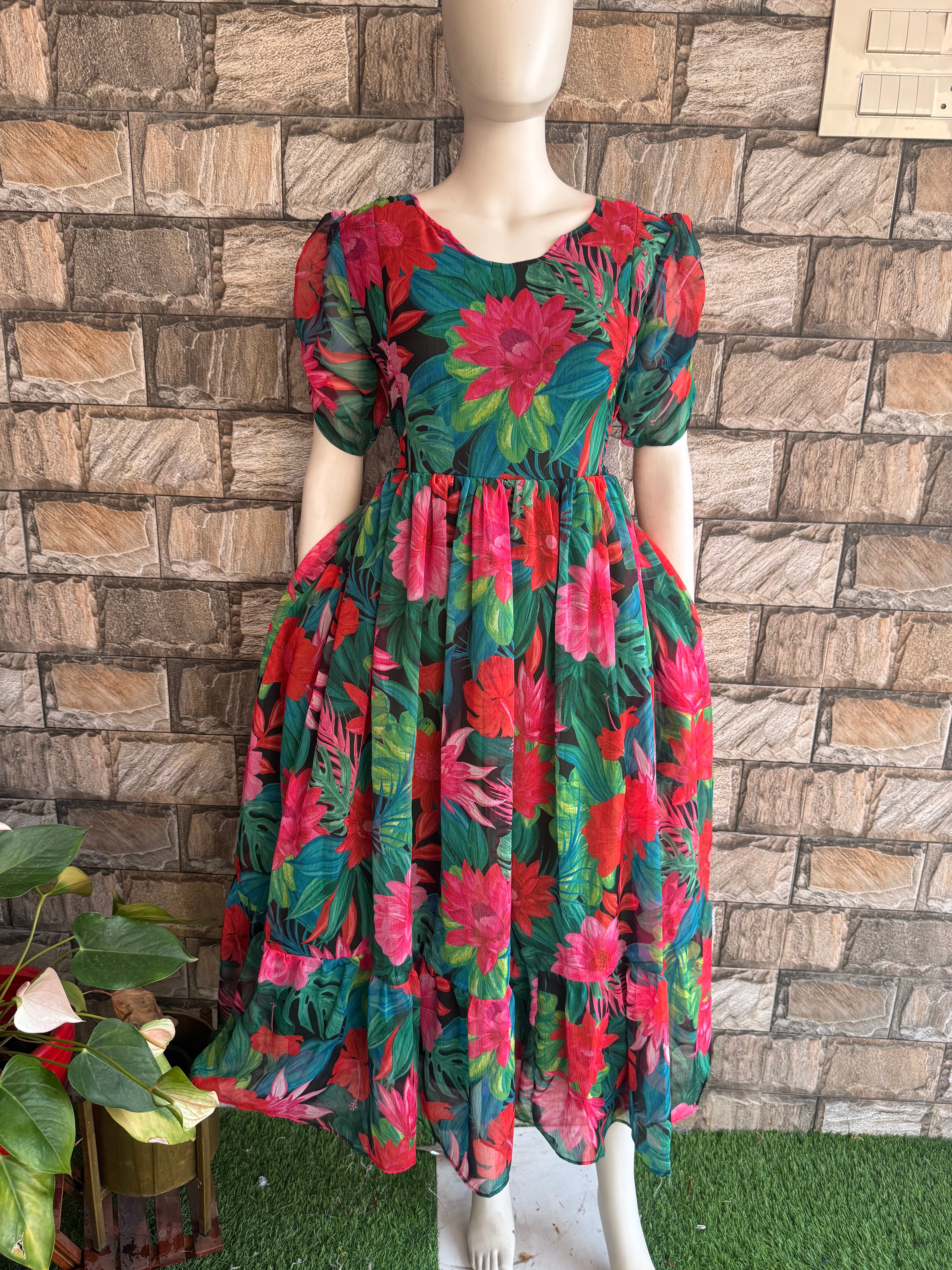 Lotus Georgette Maternity Maxi