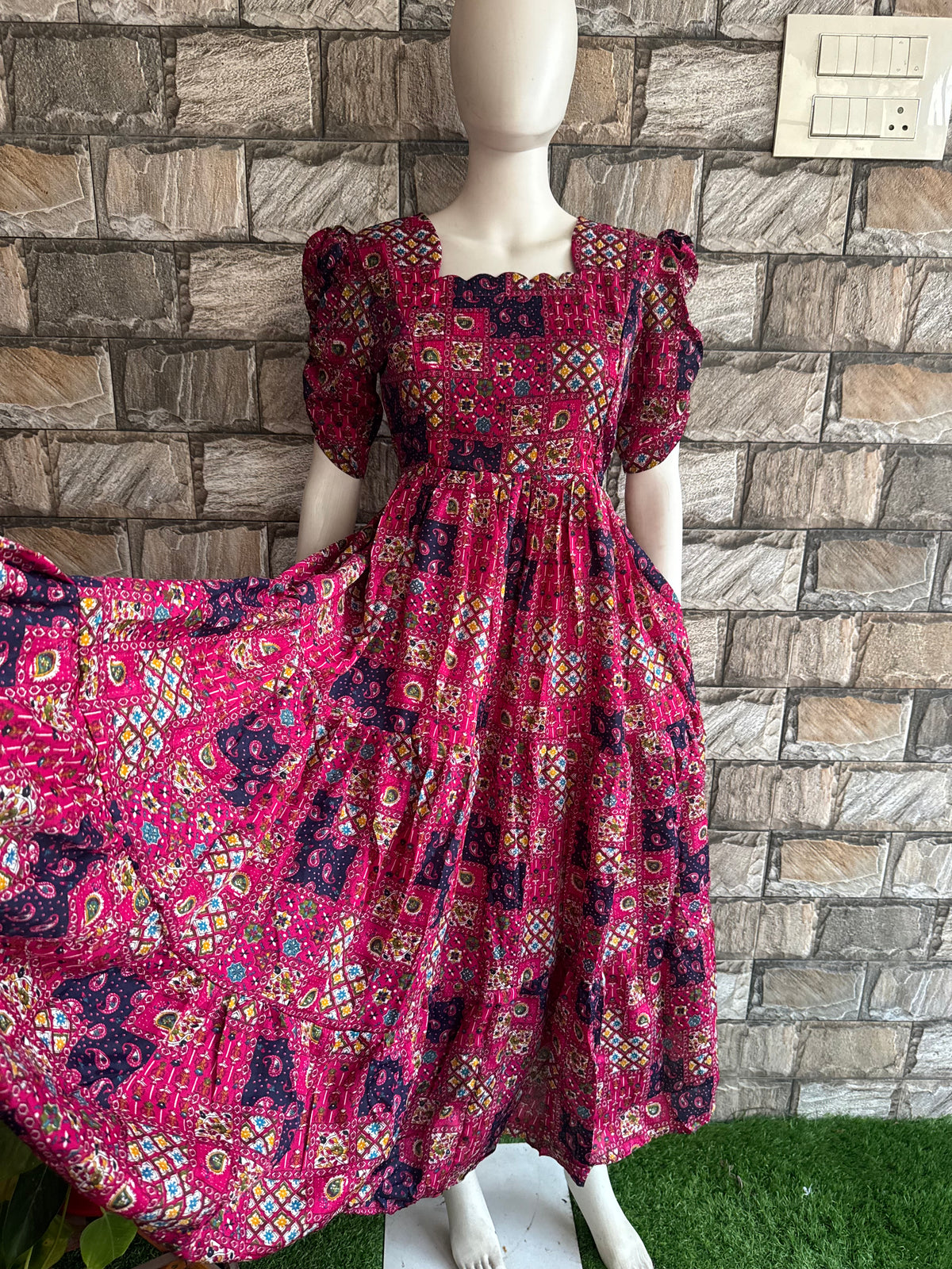 Delta crepe Maternity Feeding maxi Magenta rose