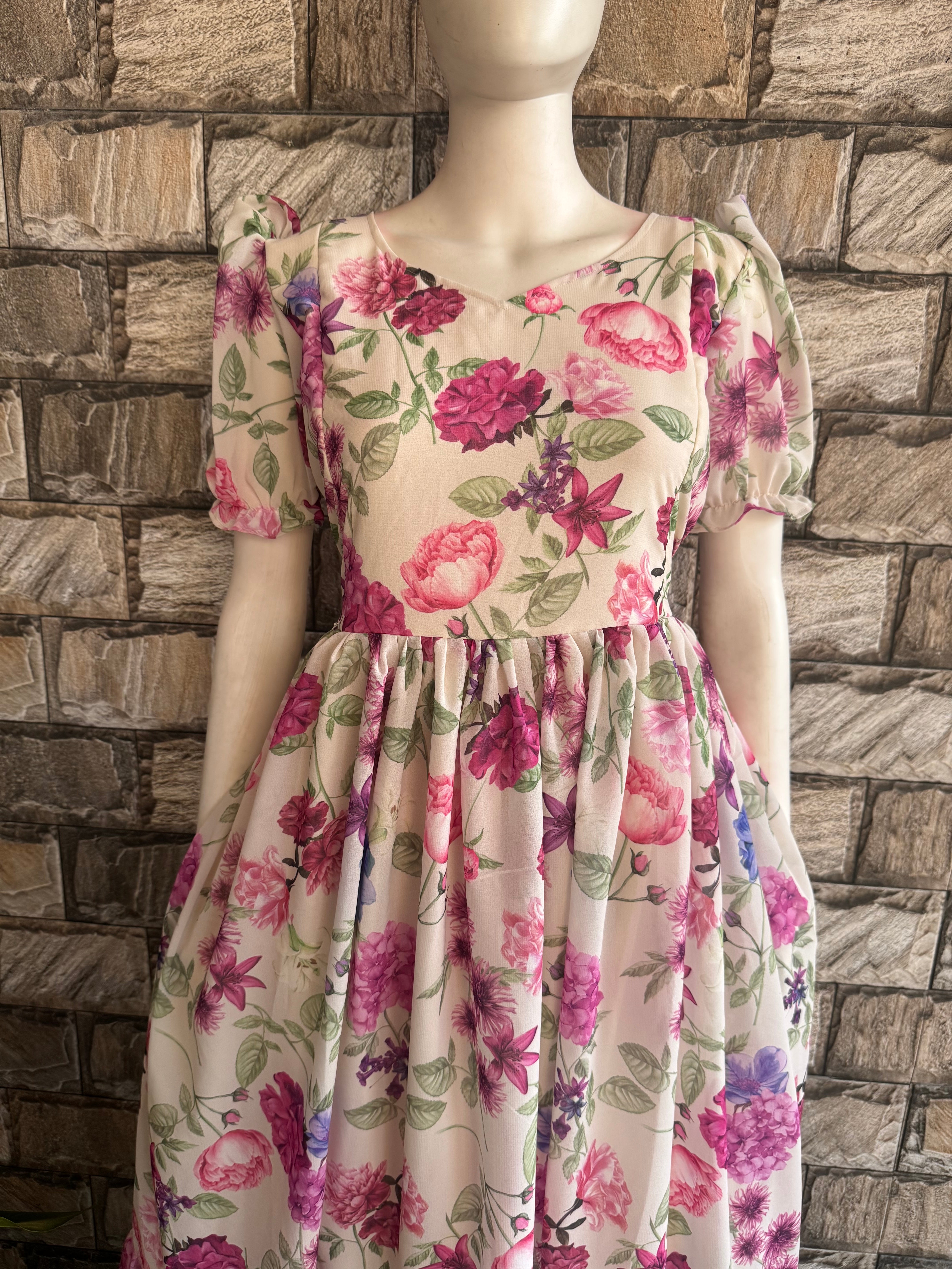 Bunch Rose Georgette Maternity maxi