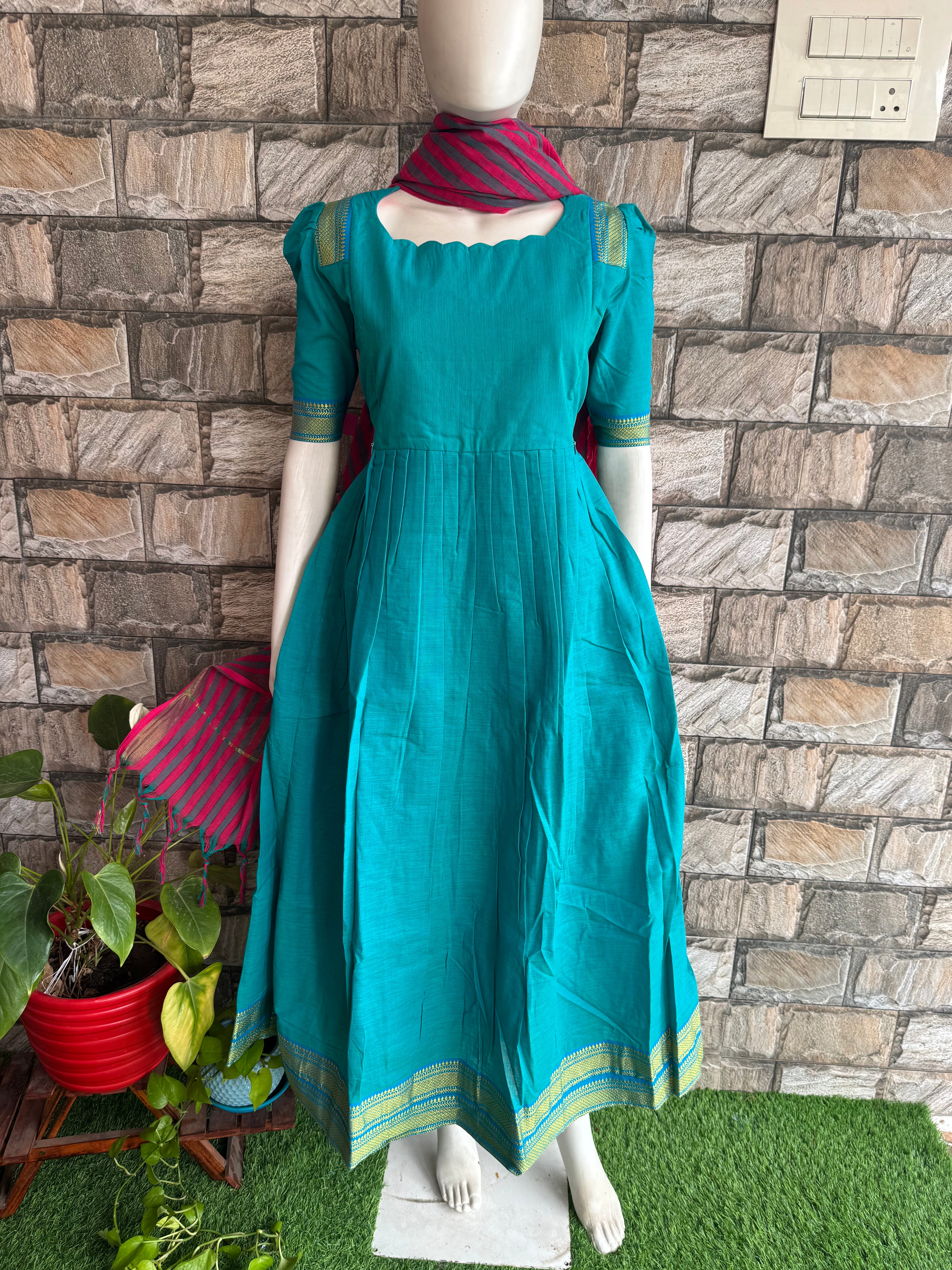 Maternity maxi Handloom cotton Best price Sky blue