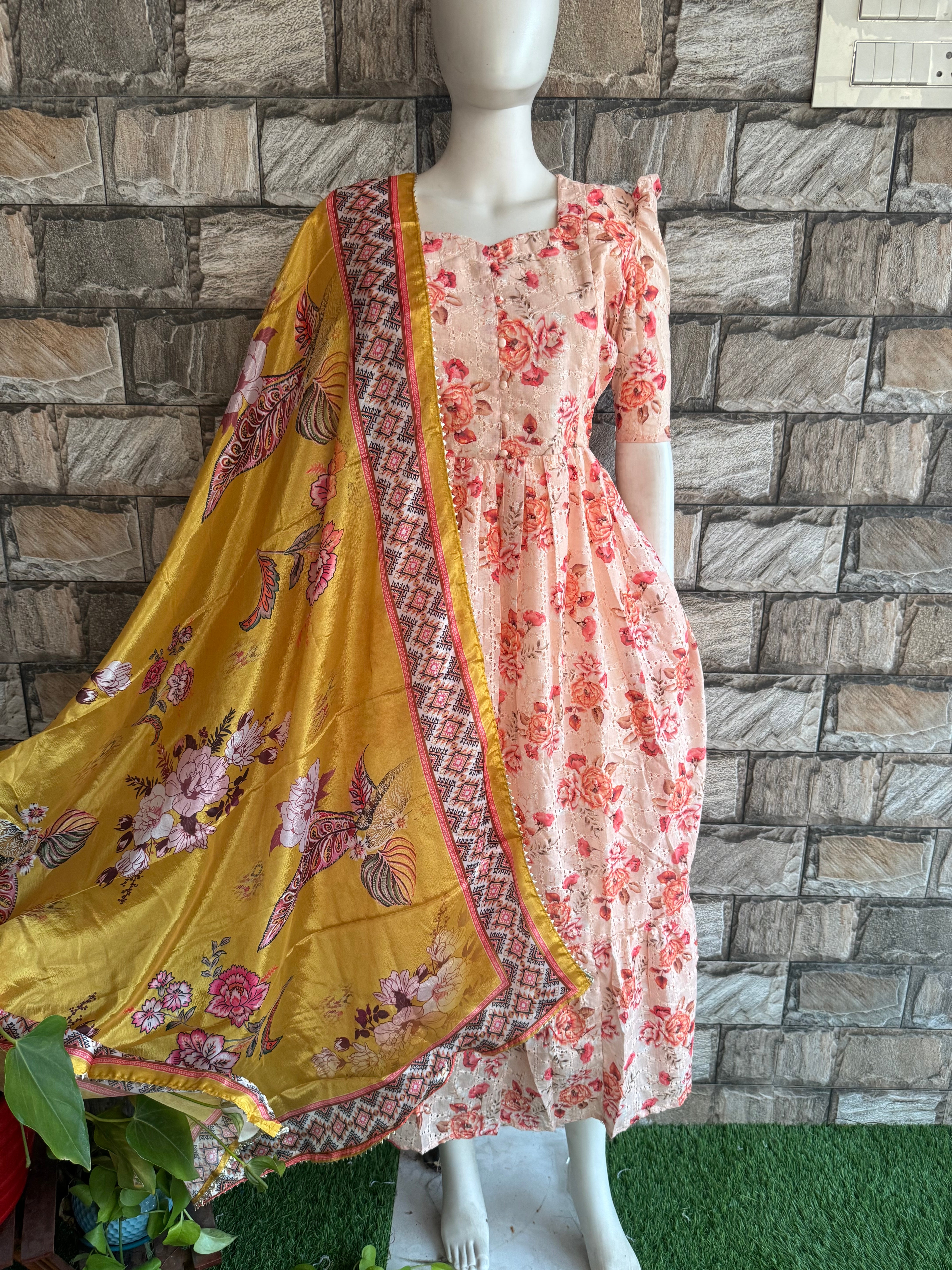 Yellow Chinnon Dupatta