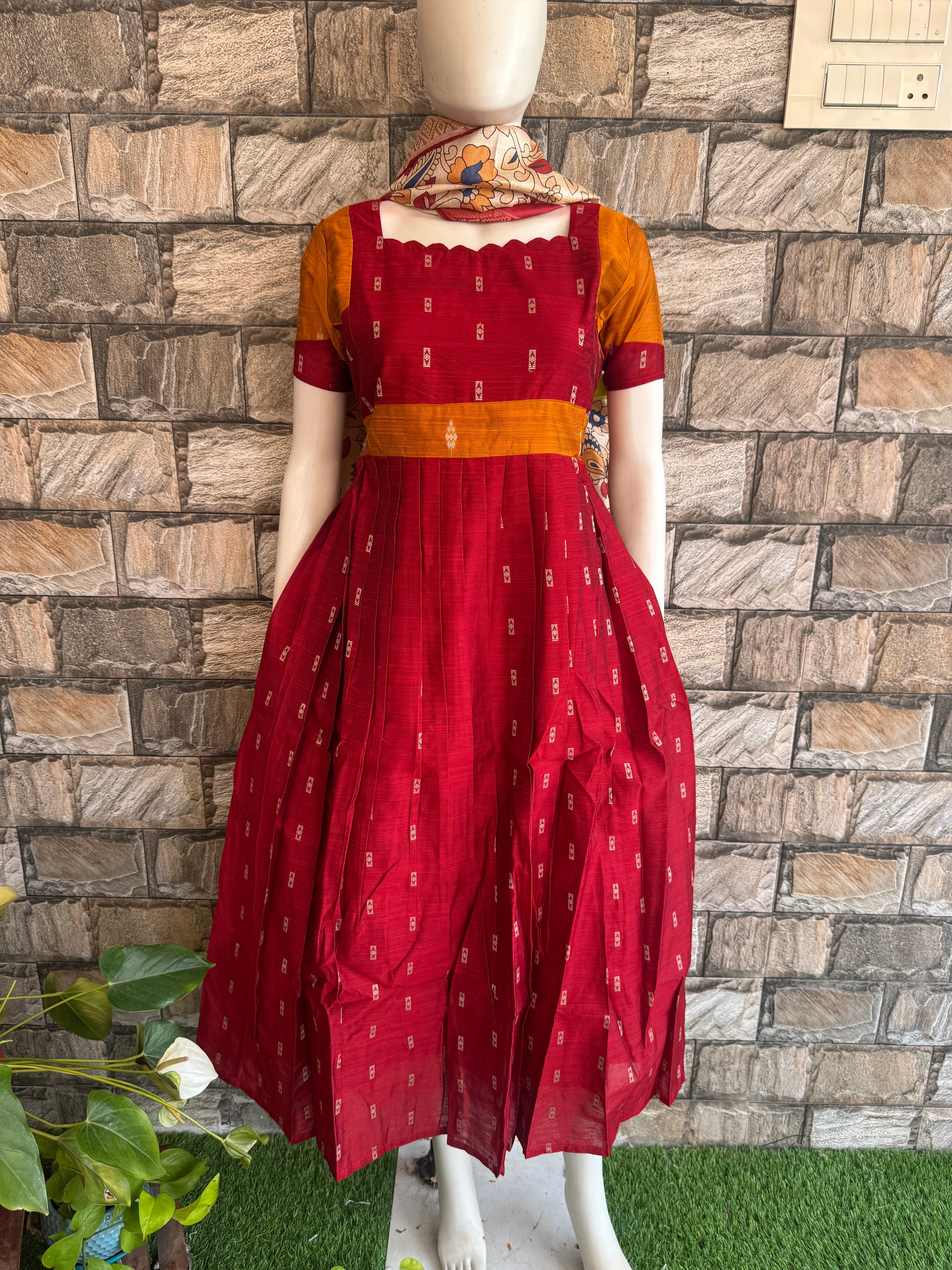 Mangala raw silk Maternity maxi