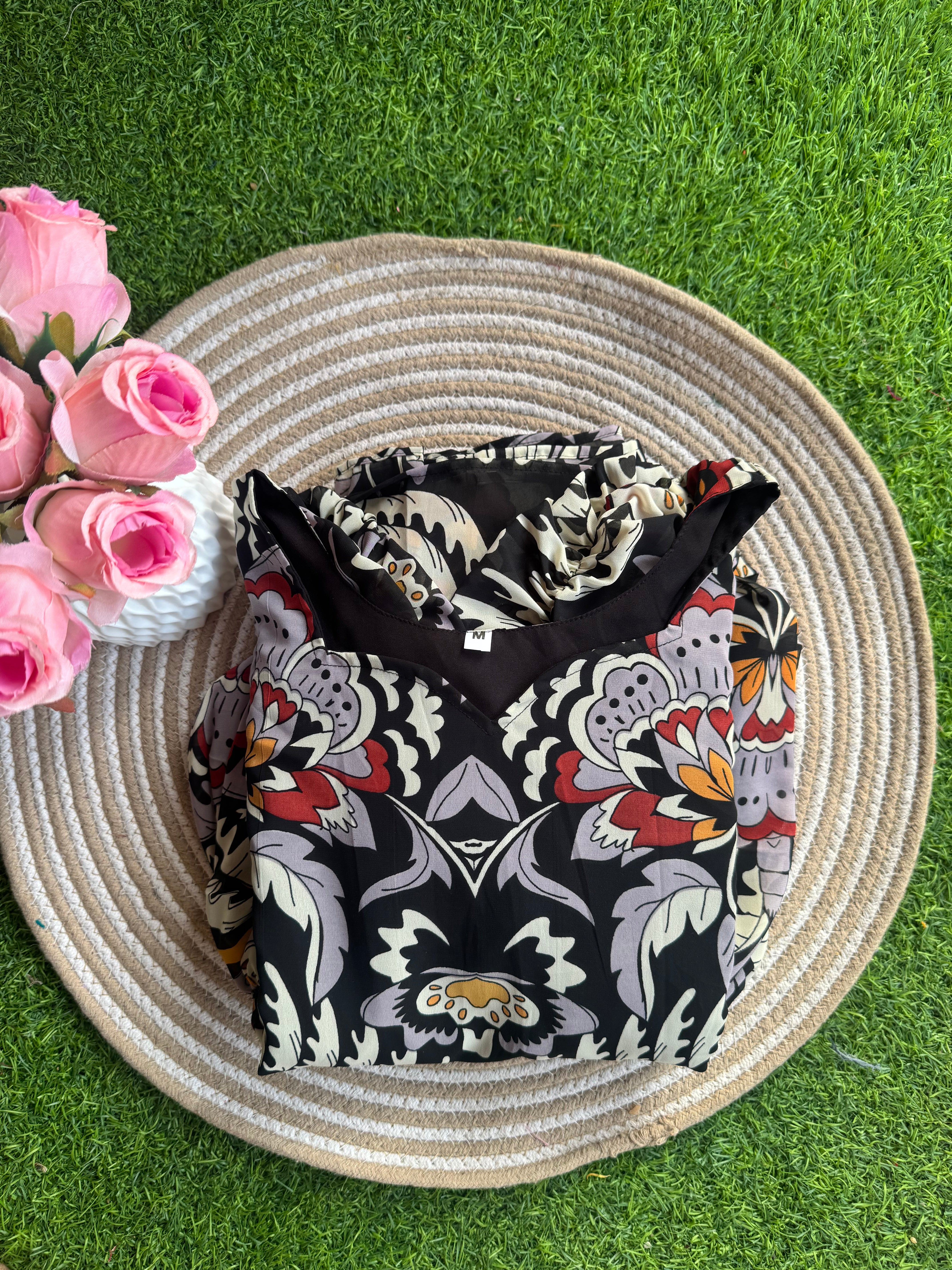 Black Kalamkari maternity Maxi