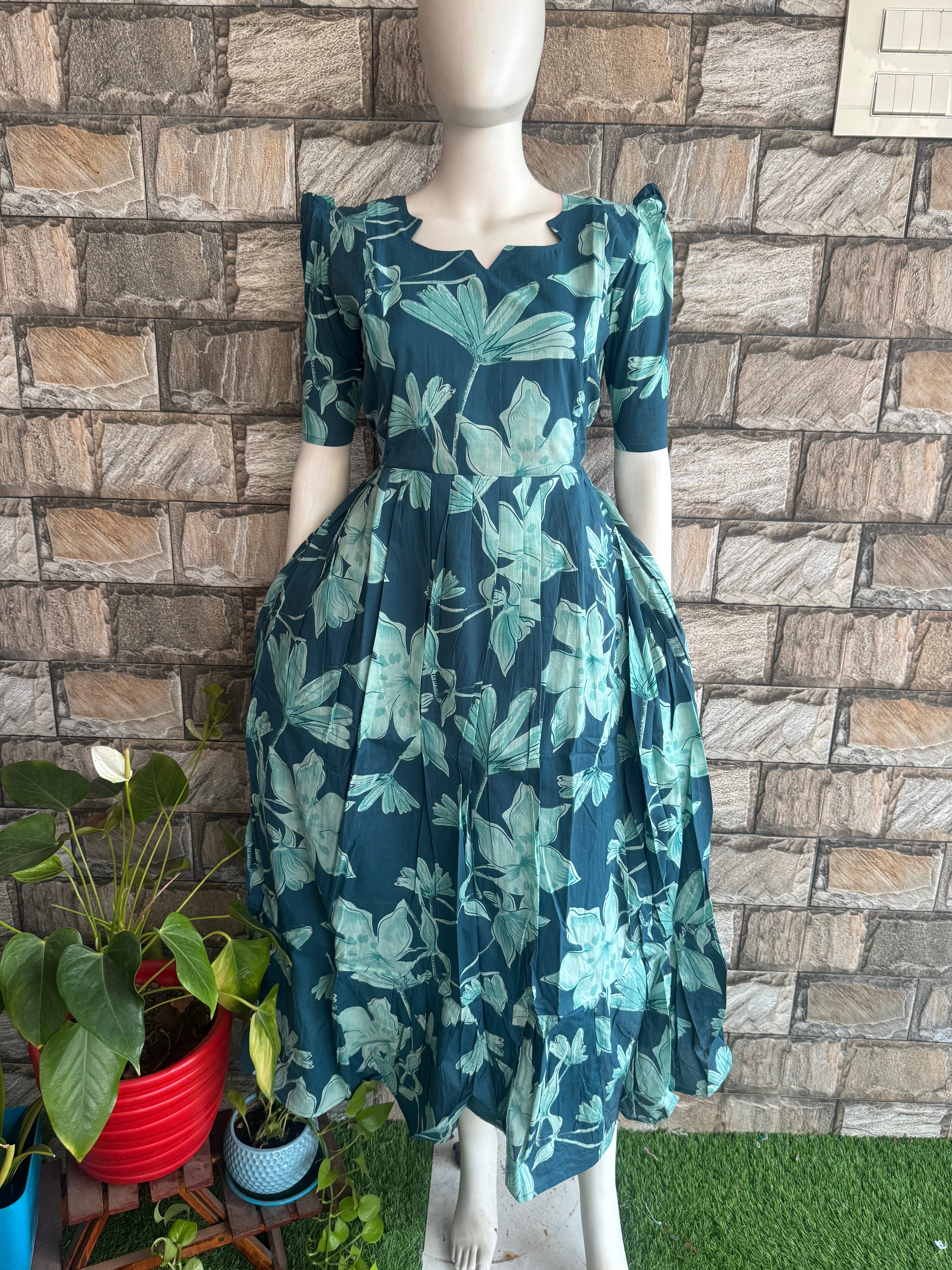 Rama Green soft cotton Maternity maxi
