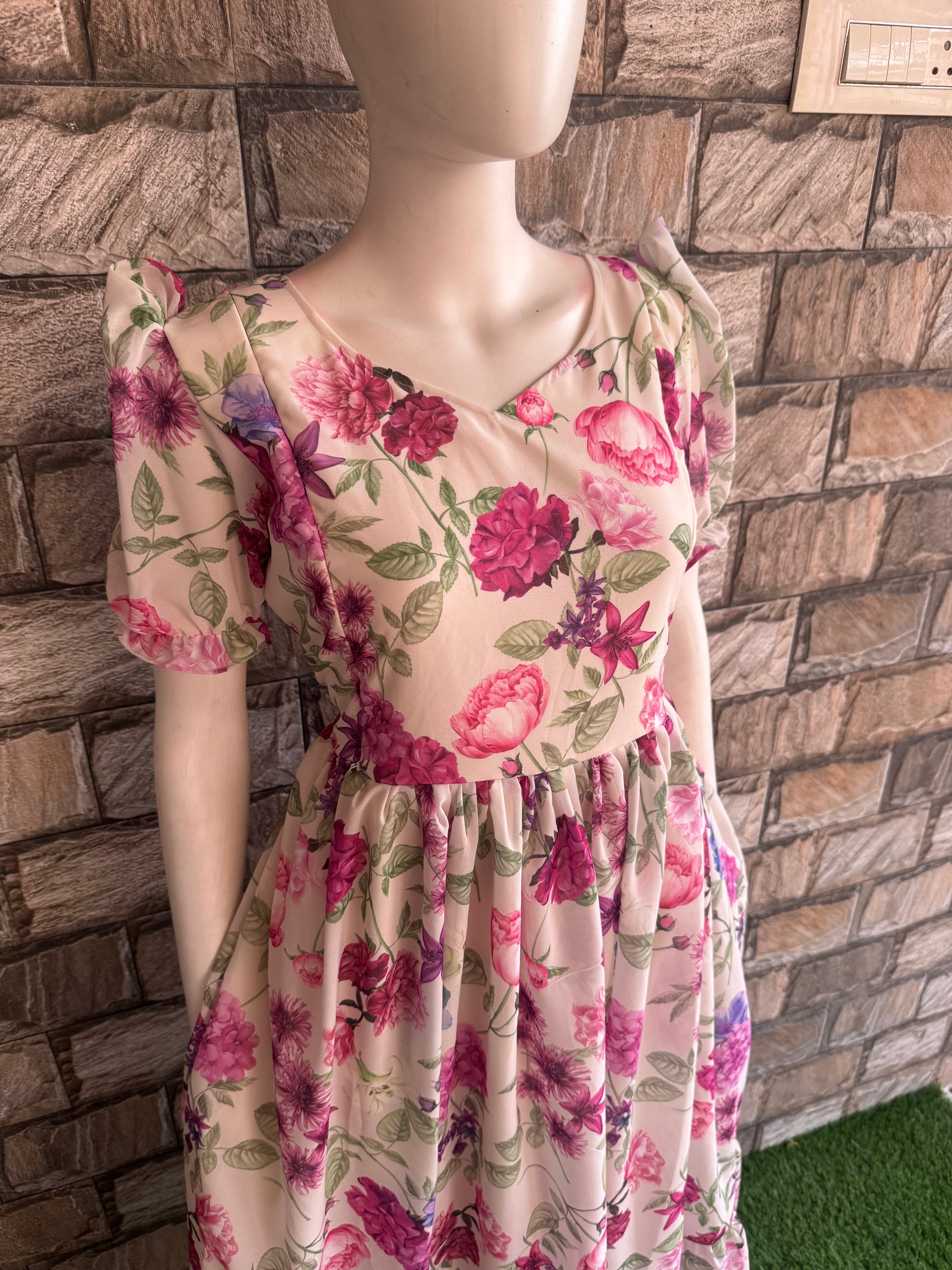 Bunch Rose Georgette Maternity maxi