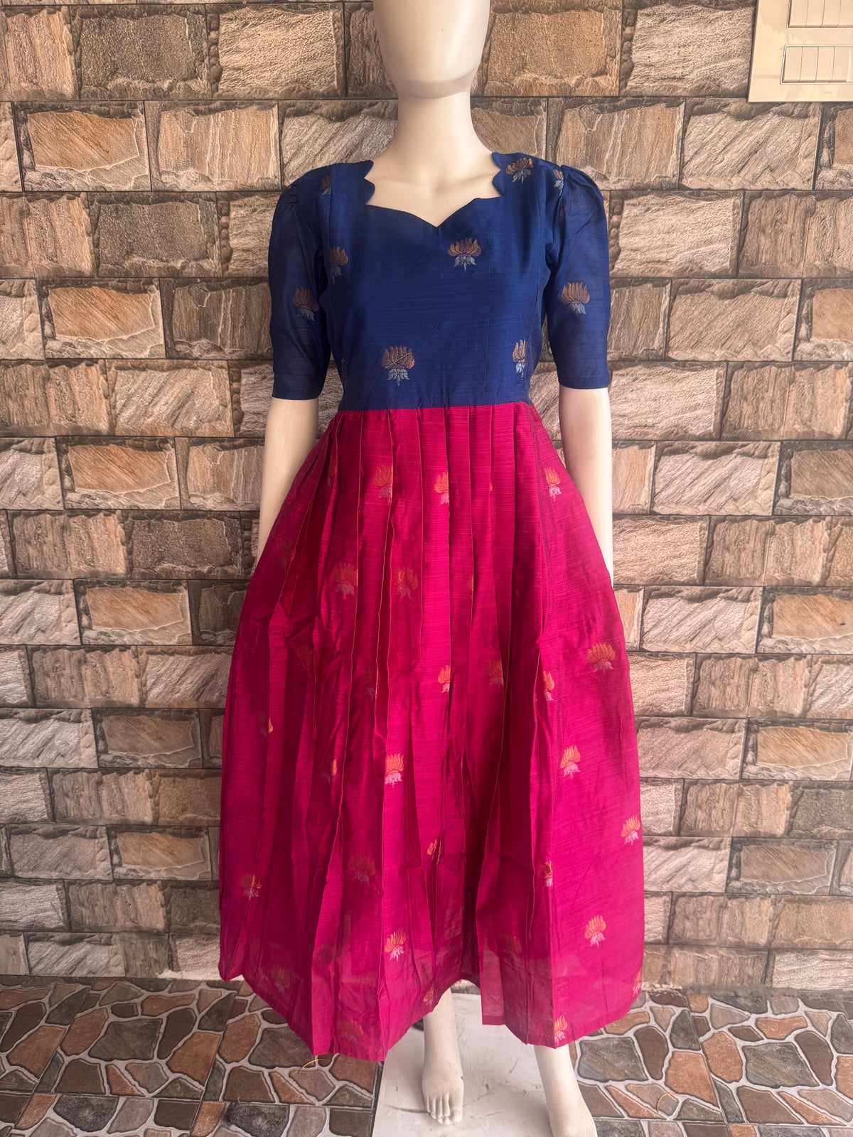 Festive wear Maternity raw silk maxi