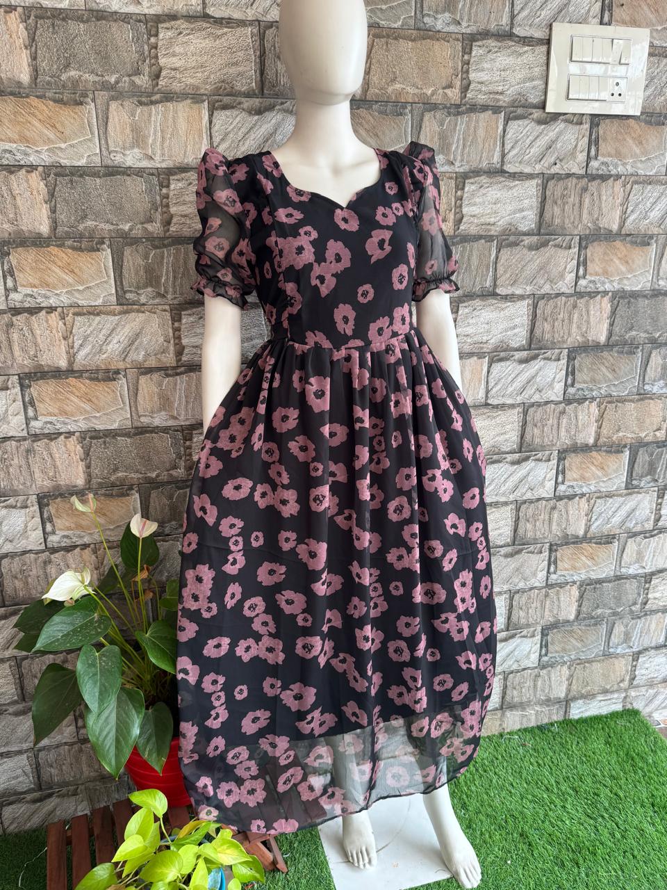 black georgette maxi