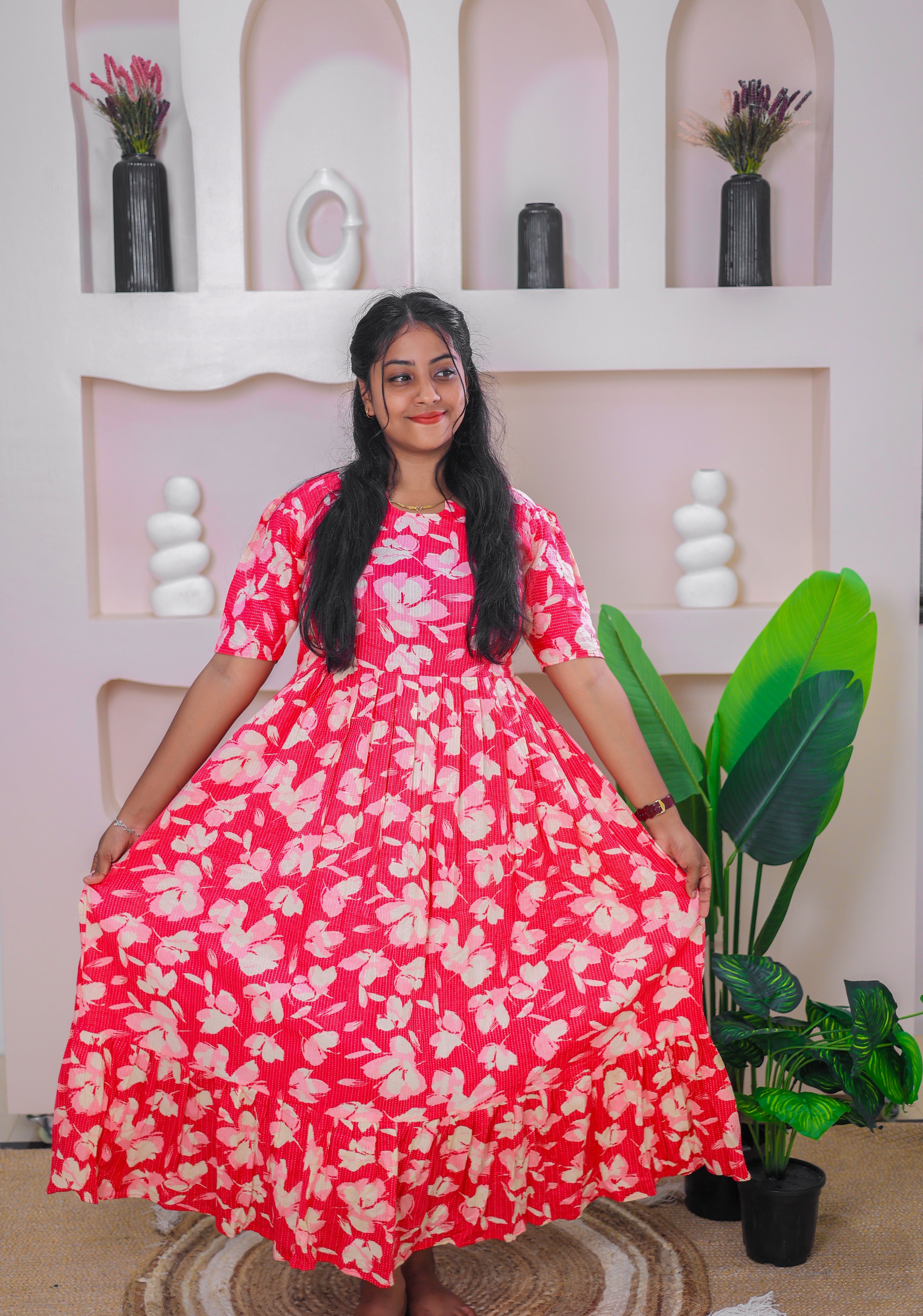 Kanta cotton Maternity Feeding Maxi Pinkee