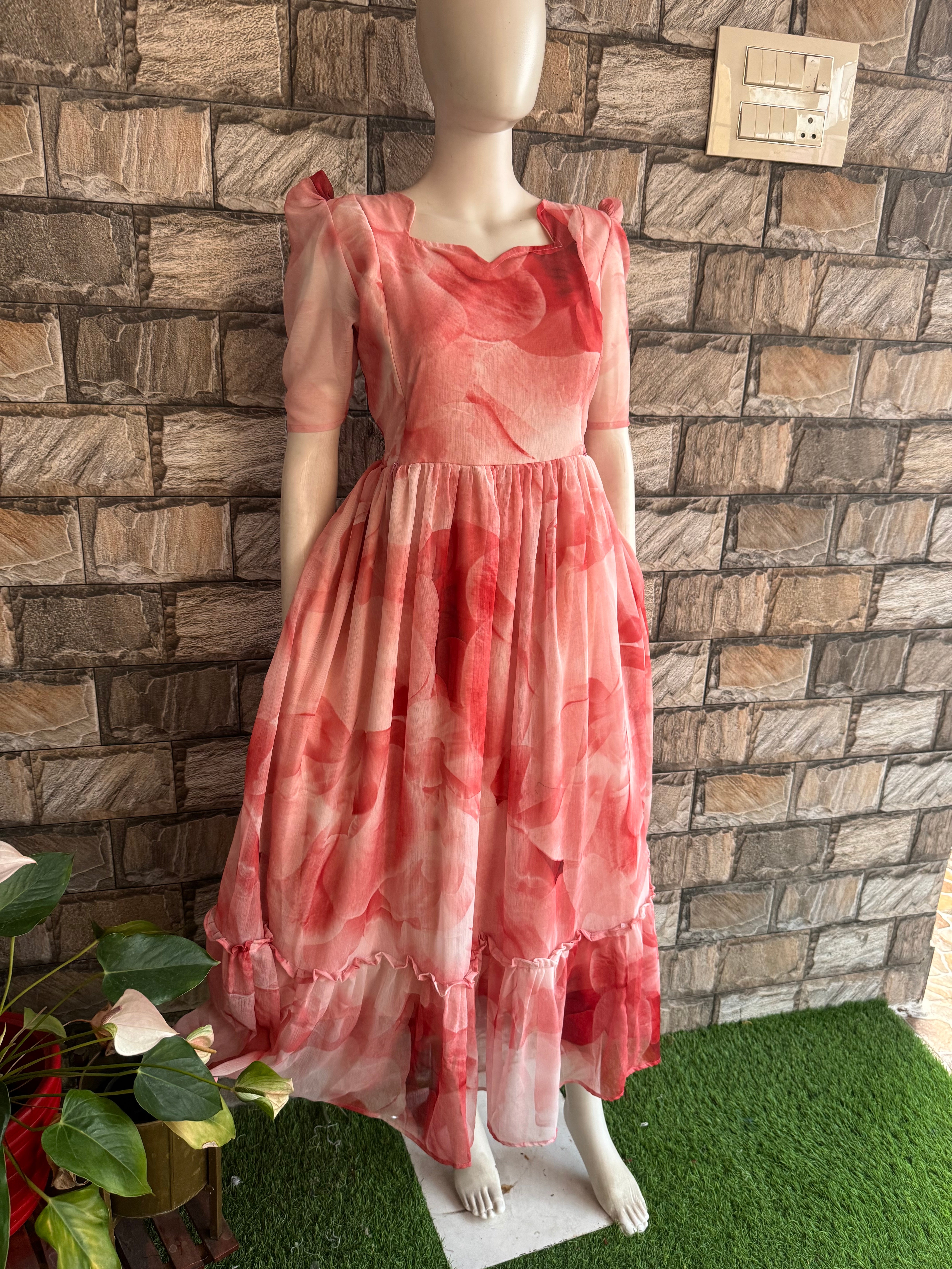 Marble Georgette Maternity Maxi