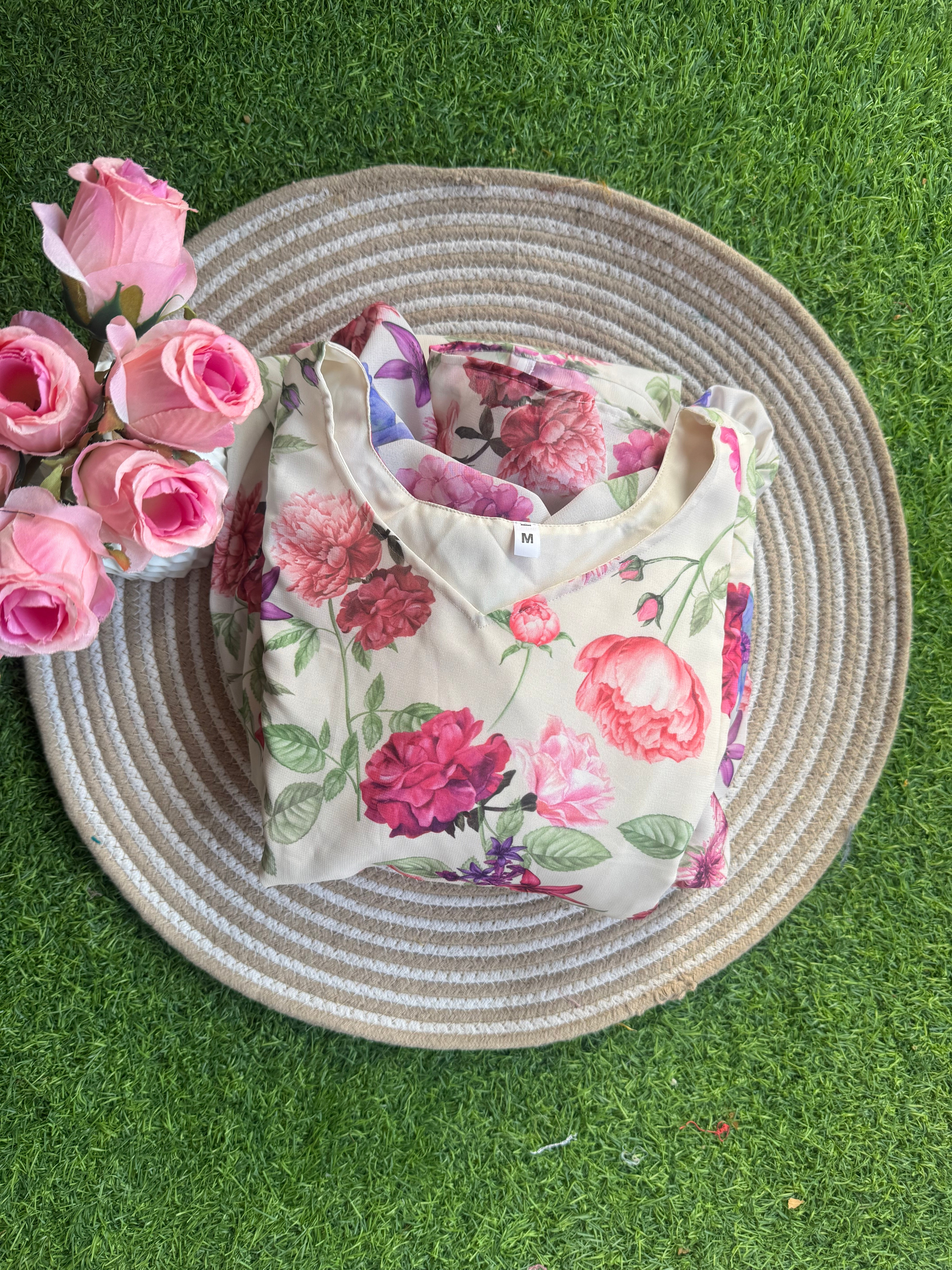 Bunch Rose Georgette Maternity maxi