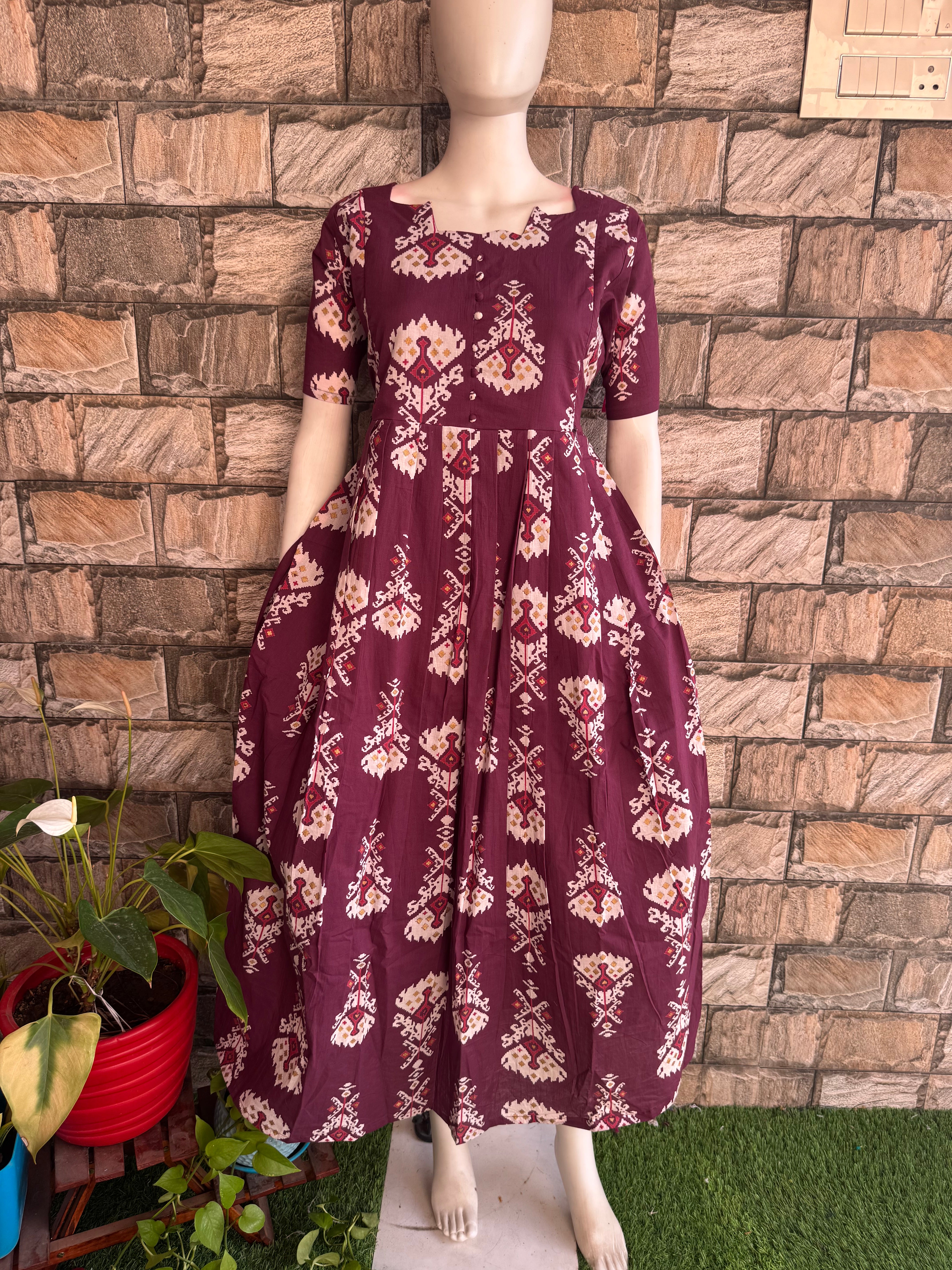 Pale wine mul soft cotton Maternity Maxi