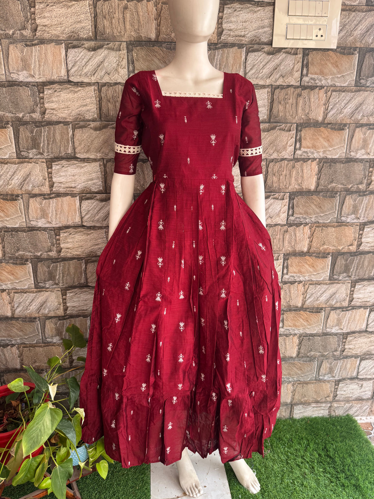 Diwali series Maternity raw silk maxi- without Dupatta