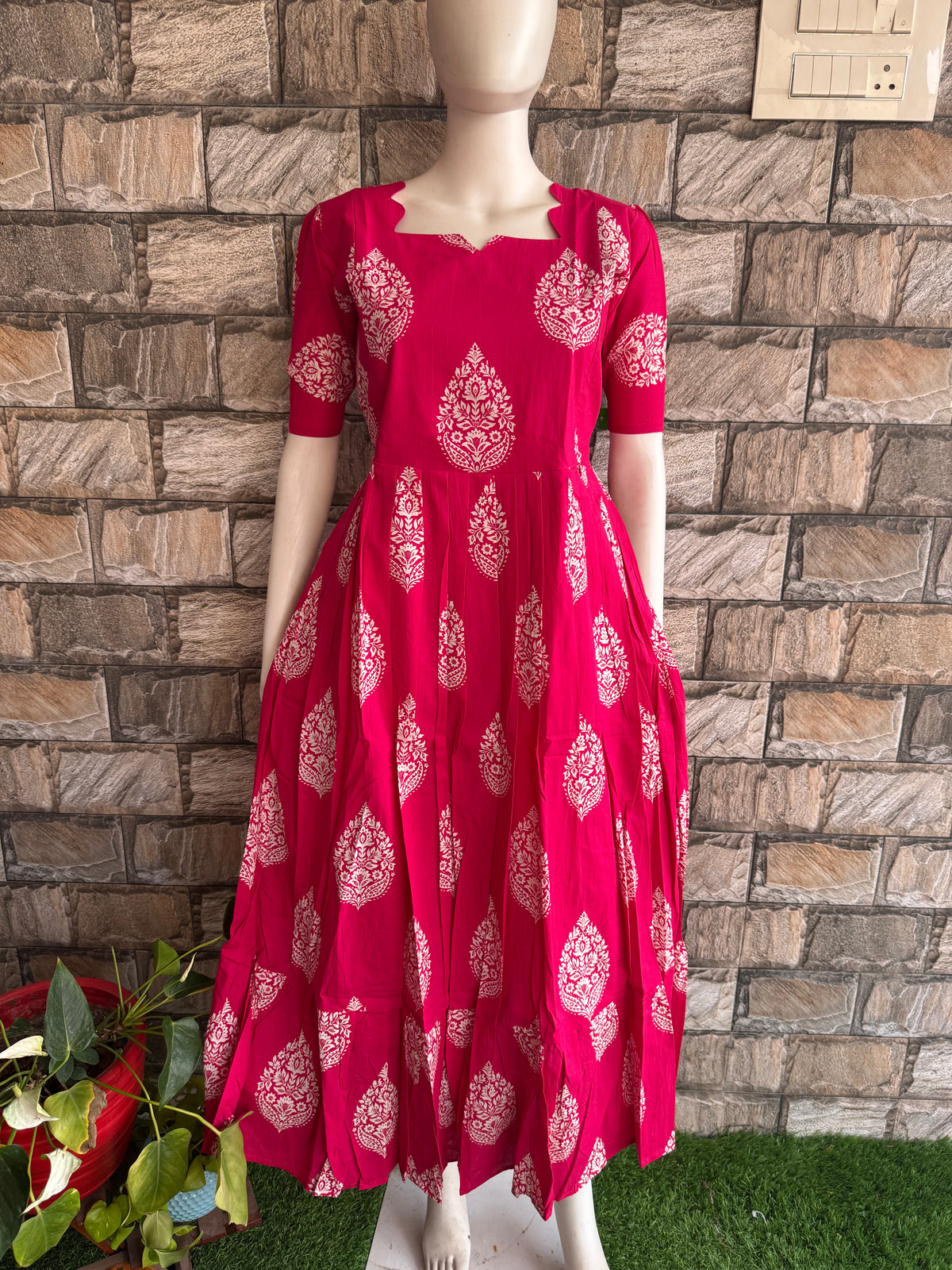 Soft cotton Maternity maxi without dupatta Candy pinki