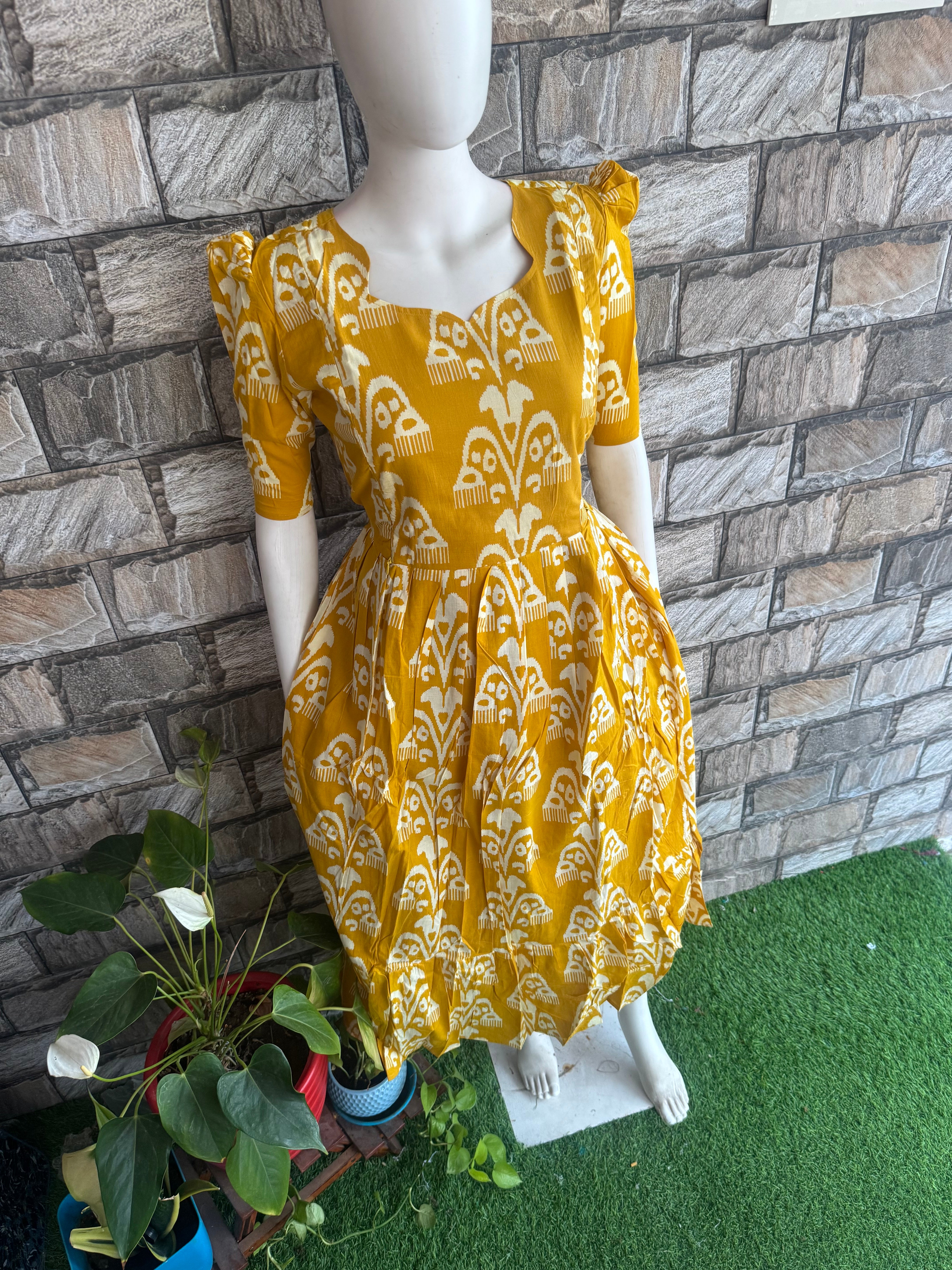 Mustard yellow soft cotton Maternity maxi
