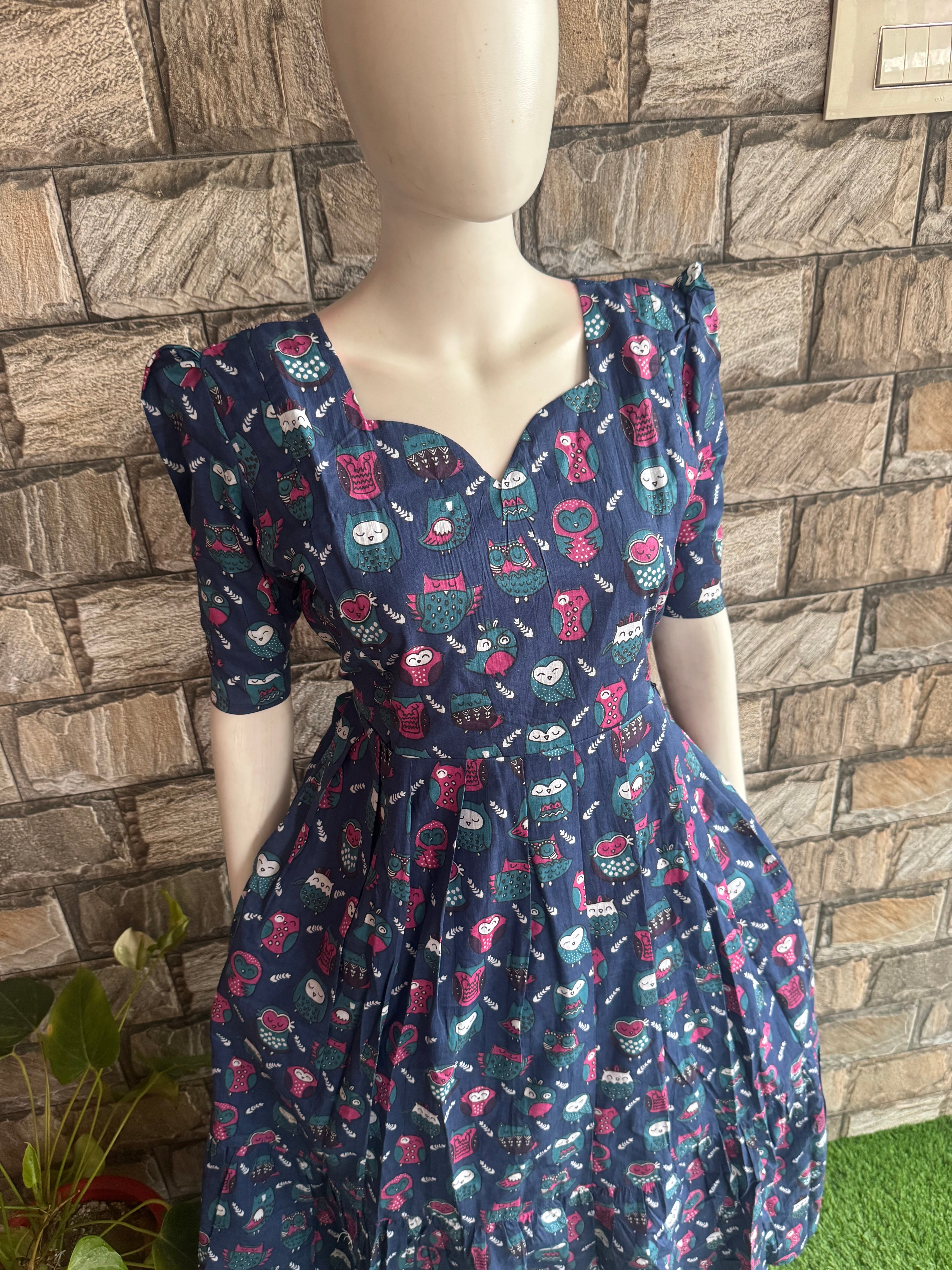 Budget  soft cotton Maternity maxi Navy